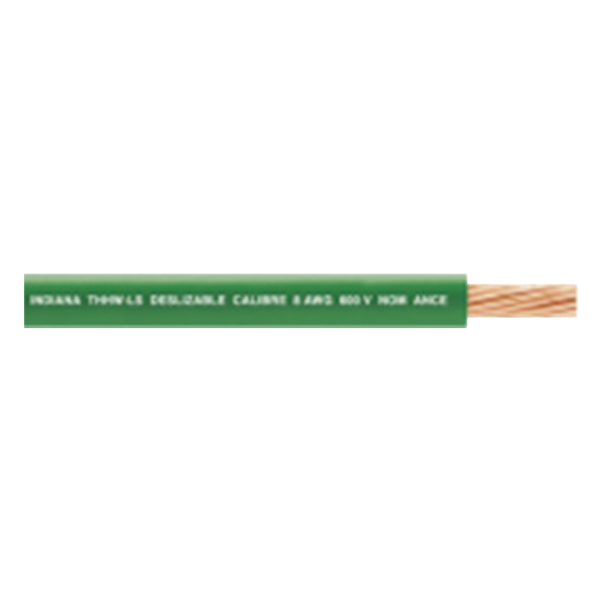 Cable Eléctrico THW-LS / Calibre 8 AWG / 19 Hilos / 90°C Seco / 75°C Húmedo / Bobina 100 m (328 ft) / Verde — INDIANA · SKU SLY-296-GRN/100