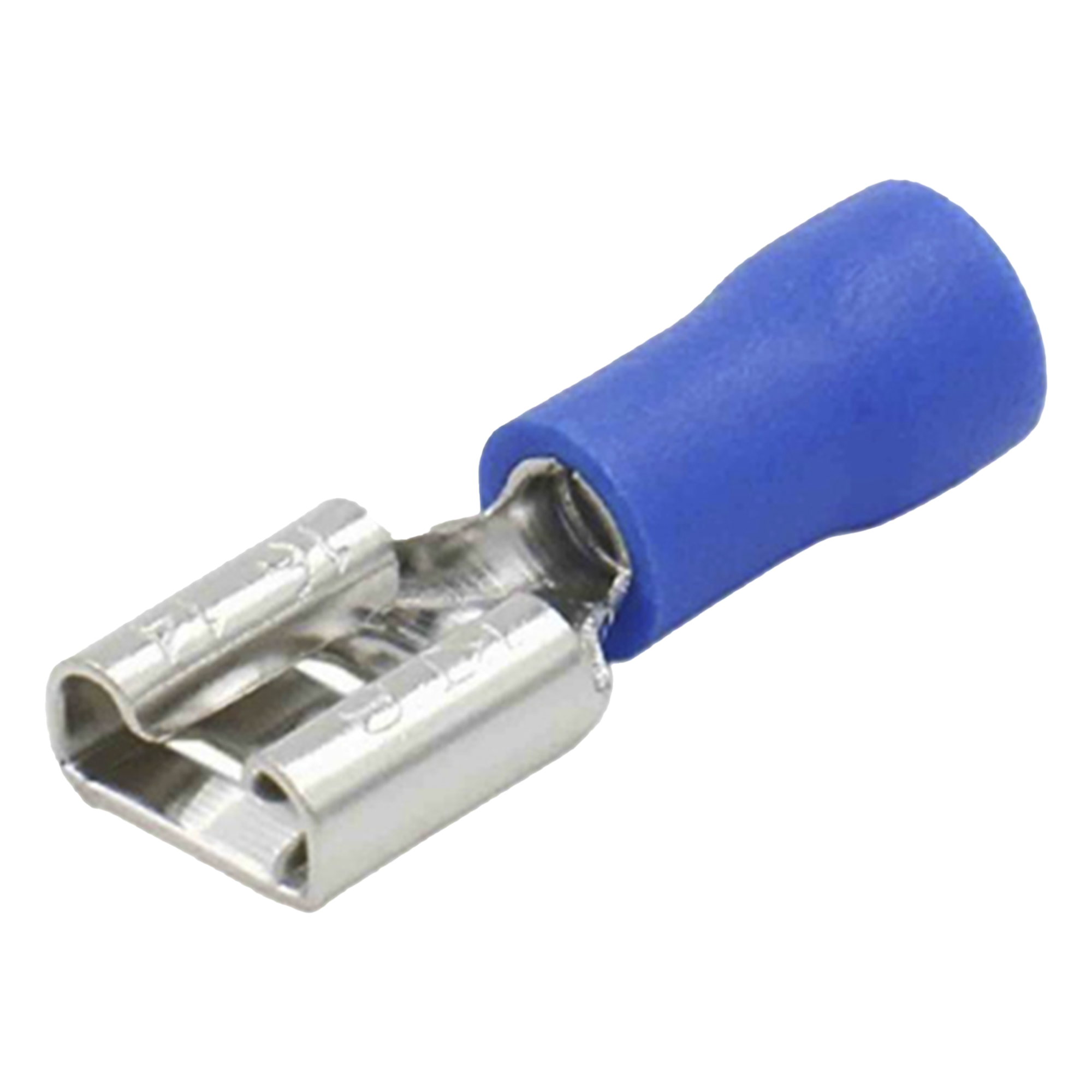 Terminal tipo hembra aislada 0.250 / 16 - 14 AWG / Azúl / Para baterías con terminal F1 / Paquete de 25 piezas. — EPCOM POWERLINE · SKU AE55095