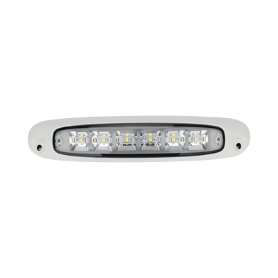 LUZ DE ESCENA SPW13, BASE BLANCA, 12–24VCD, LED BLANCO Y LENTE TRANSPARENTE