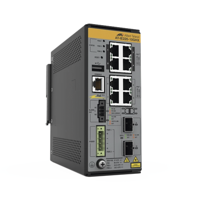 8x 10/100/1000T, 2x 1G/10G SFP+, Industrial Ethernet, Layer 2+ Switch, PoE++ (TAA) — ALLIED TELESIS · SKU AT-IE220-10GHX-980