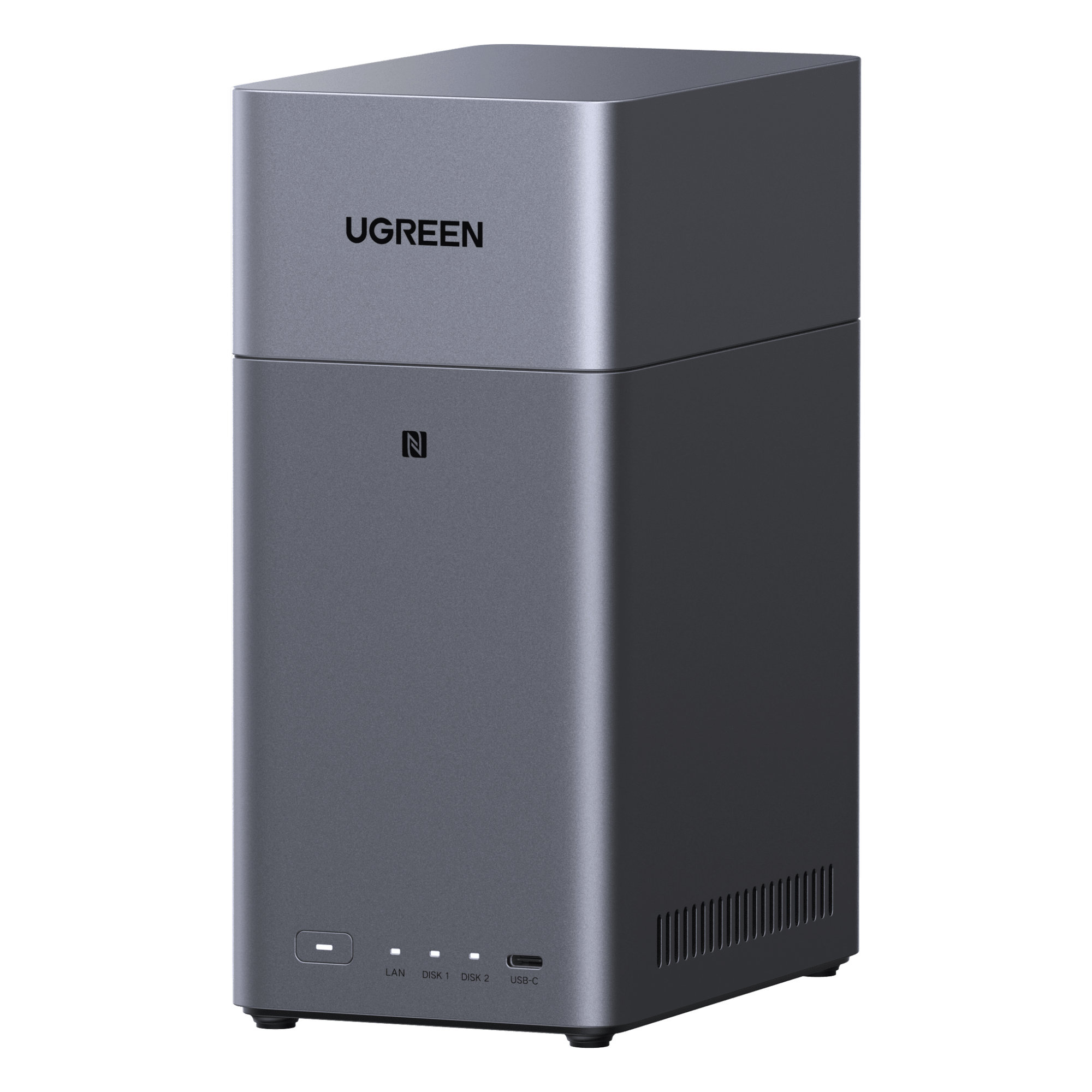 NAS UGREEN NASync DH2300 / Procesador RK3576 / 4GB / 32GB eMMC / 2 Bahías SATA / JBOD-Basic-RAID 0-RAID 1 / Puerto HDMI 4K / 1 GbE / USB 3.2 Gen 1 Type-C / Detección NFC · SKU 95432