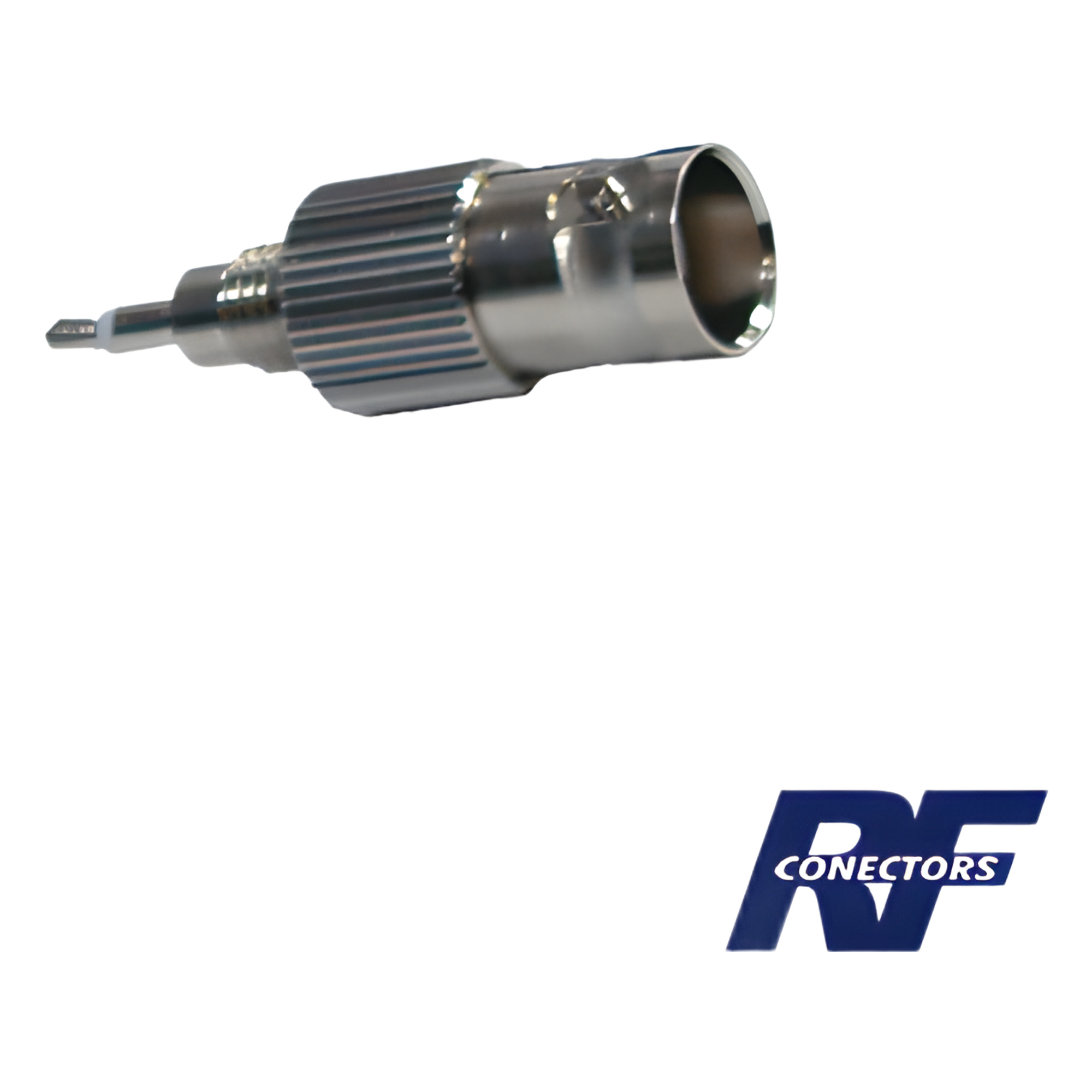 Adaptador en Línea, de Conector BNC Hembra a Plug para Fono, Níquel/ Oro/ Teflón. — RF INDUSTRIES,LTD · SKU RFB-1141