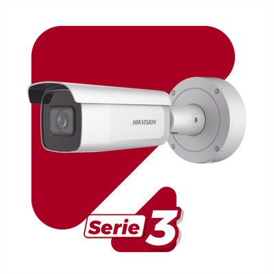 Bala IP 4 Megapixel / Lente Mot. 2.7 a 13.5 mm / 60 mts IR EXIR / Exterior IP67 / IK10 / Anticorrosivo / WDR 120 dB / PoE + / Micro SD / 4 Analíticos: AcuSense, Deteccion Facial, Conteo de Personas por Cruce y Zona