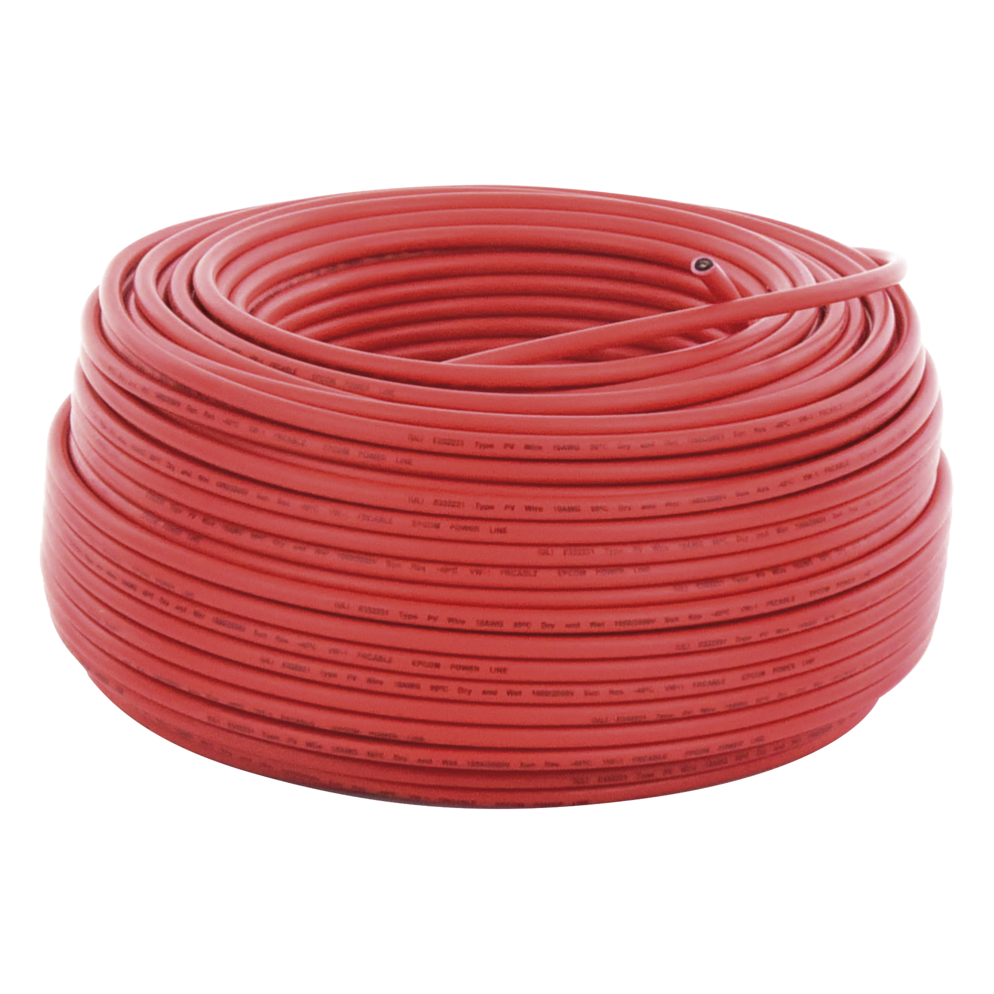 Cable Fotovoltaico Rojo / 6mm² (10AWG) / Material COBRE / 2000V / Rollo de 100 m — EPCOM POWERLINE · SKU CBL-PV-10R/100