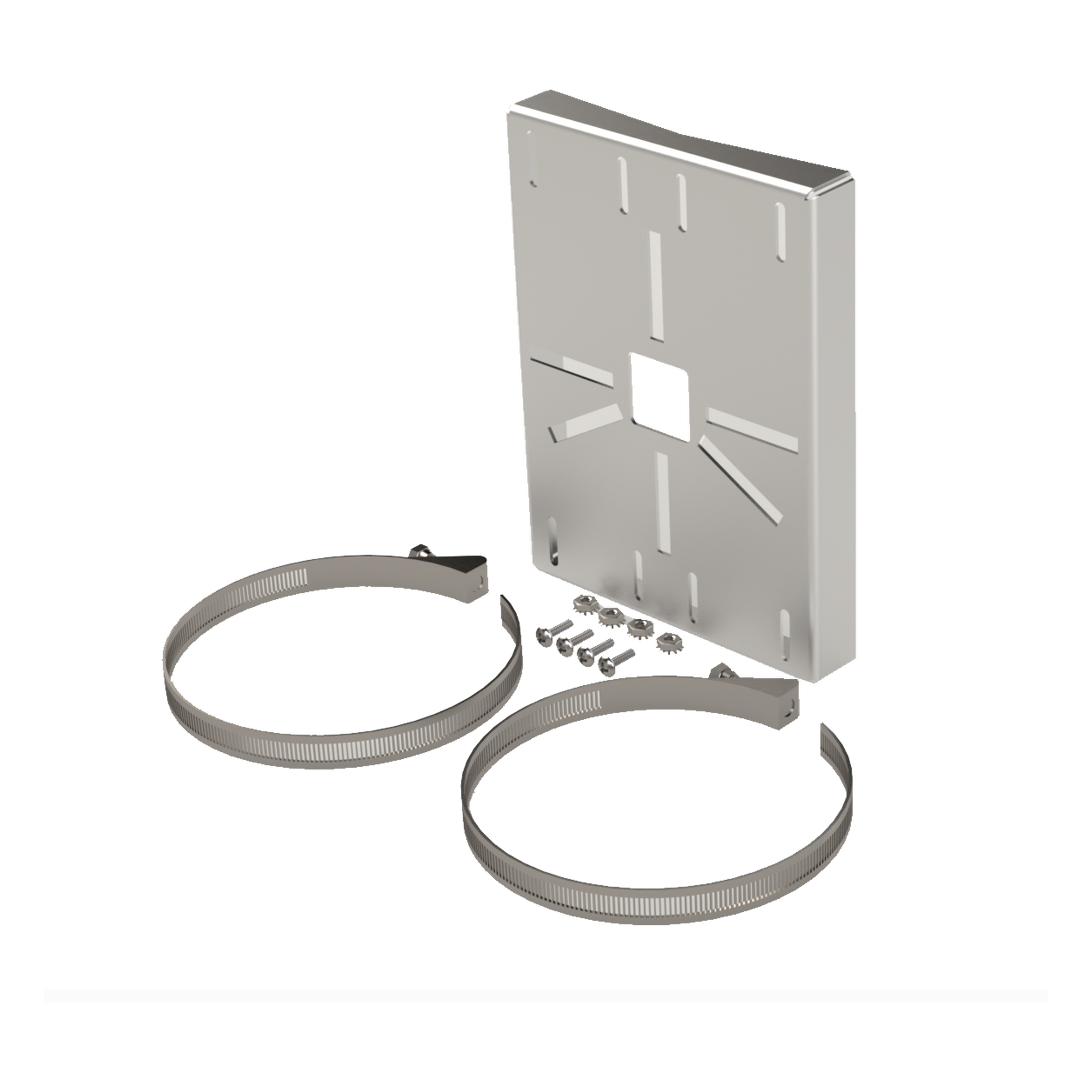 Montaje universal galvanizado para instalación de cámaras en poste 2" a 5" color gris galvanizado — EPCOM INDUSTRIAL · SKU SYS-PM-01V3