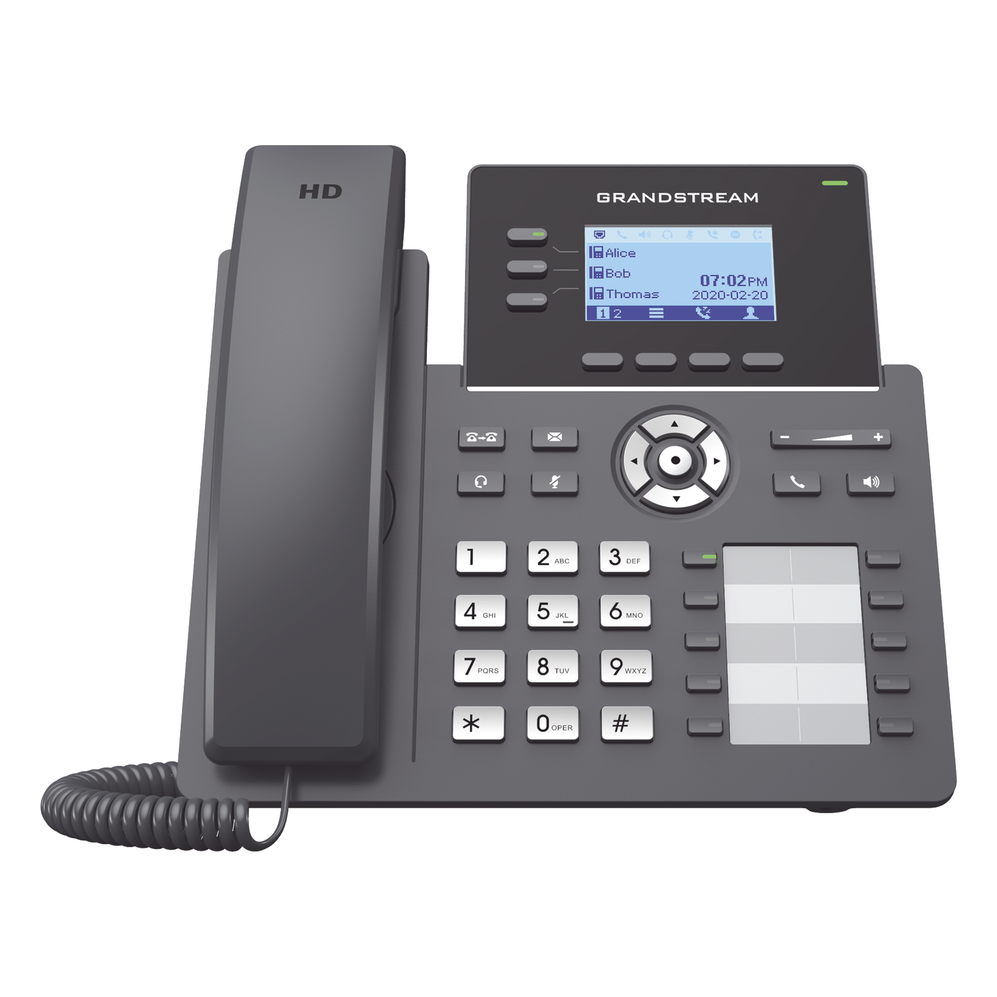 Teléfono IP Grado Operador, 3 líneas SIP con 6 cuentas, 10 botones BLF, puertos Gigabit, codec Opus, IPV4/IPV6 con gestión en la nube GDMS — GRANDSTREAM · SKU GRP2604