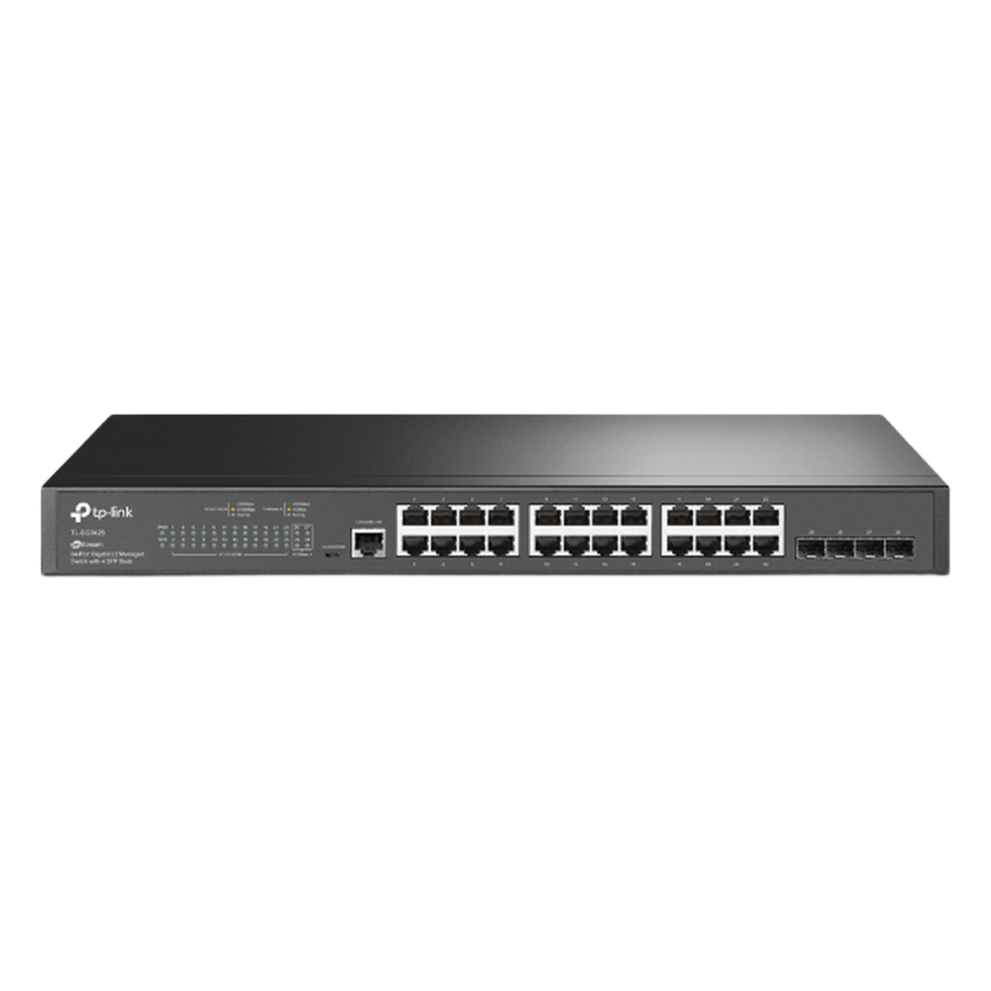 Switch Omada SDN Administrable / 24 puertos Gigabit y 4 puertos SFP / Funciones sFlow, QinQ y QoS / Administración centralizada OMADA — TP-LINK · SKU TL-SG3428