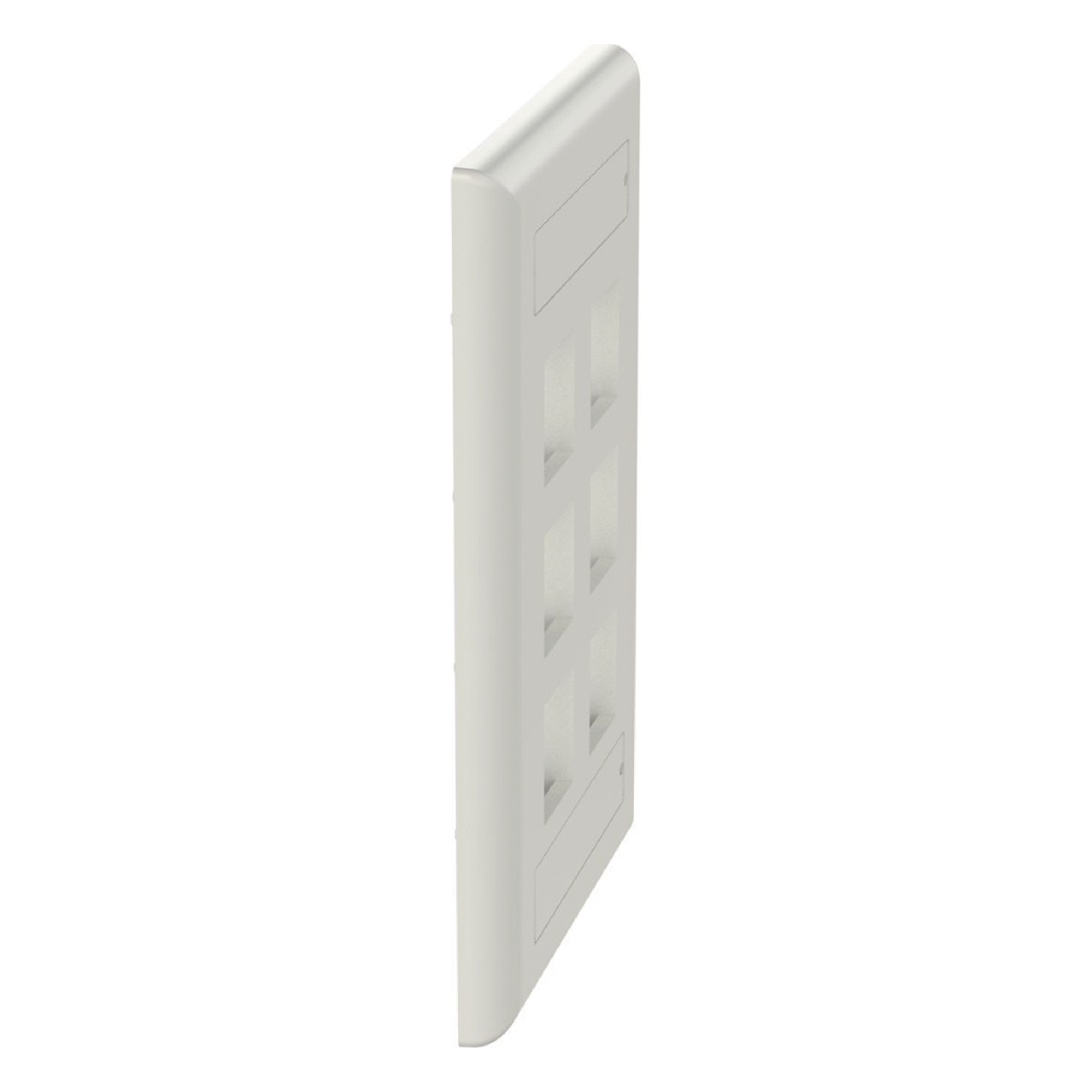 Placa de Pared Vertical / 6 Puertos Keystone / Blanco Mate / 2.75 x 4.5 pulg.