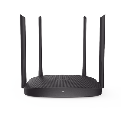Router Inalámbrico WISP Gigabit / Hasta 1200 Mbps / Doble Banda AC (2.4 GHz y 5 GHz) / 3 Puertos LAN 10/100/1000 Mbps + 1 Puerto WAN 10/100/1000 Mbps / 4 Antenas Externas Omnidireccional de 5 dBi / Interior — HIKVISION · SKU DS-3WR12GC