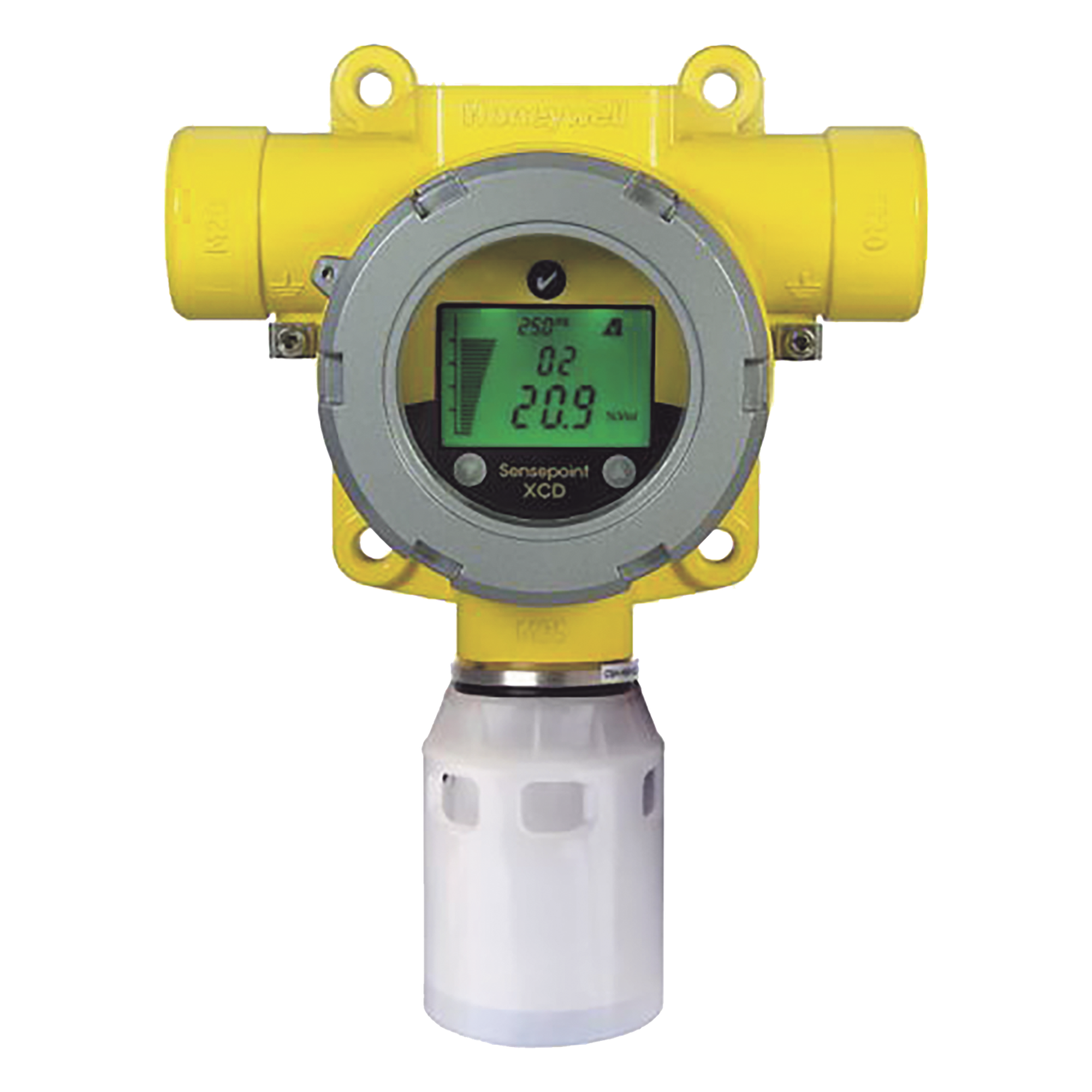 Detector fijo de gas industrial con sensor electroquímico de monóxido de carbono, salida 4-20 mA y Modbus, carcasa de aluminio IP66, certificado UL/c-UL/INMETRO — HONEYWELL ANALYTICS · SKU SPXCDULNCX