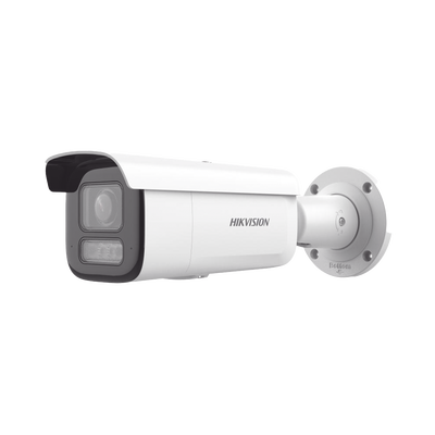 [Dual Light + 2 Micrófonos Integrados] Bala IP 6 Megapixel / Lente Mot. 2.8 a 12 mm / 60 mts Luz Blanca + 60 mts IR / Exterior IP67 / IK10 /  WDR 120 dB / PoE+ / ACUSENSE / Alarmas I/O / Micro SD / ONVIF / Metal / ACUSEEK — HIKVISION · SKU DS-2CD2663G2-LIZS2U