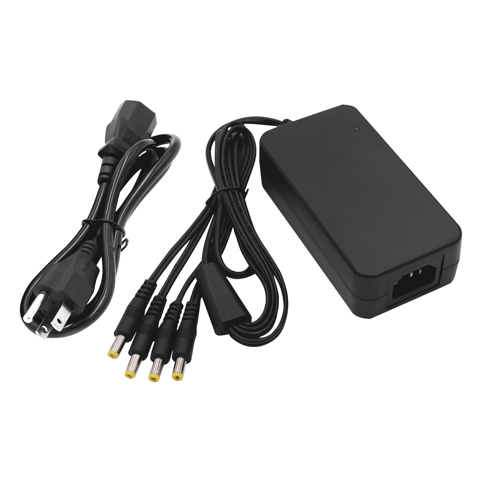 Fuente de Poder de 4 Salidas tipo Jack Macho de 12 Vcc / 5 Amper — EPCOM POWERLINE · SKU PLK12DC4CH