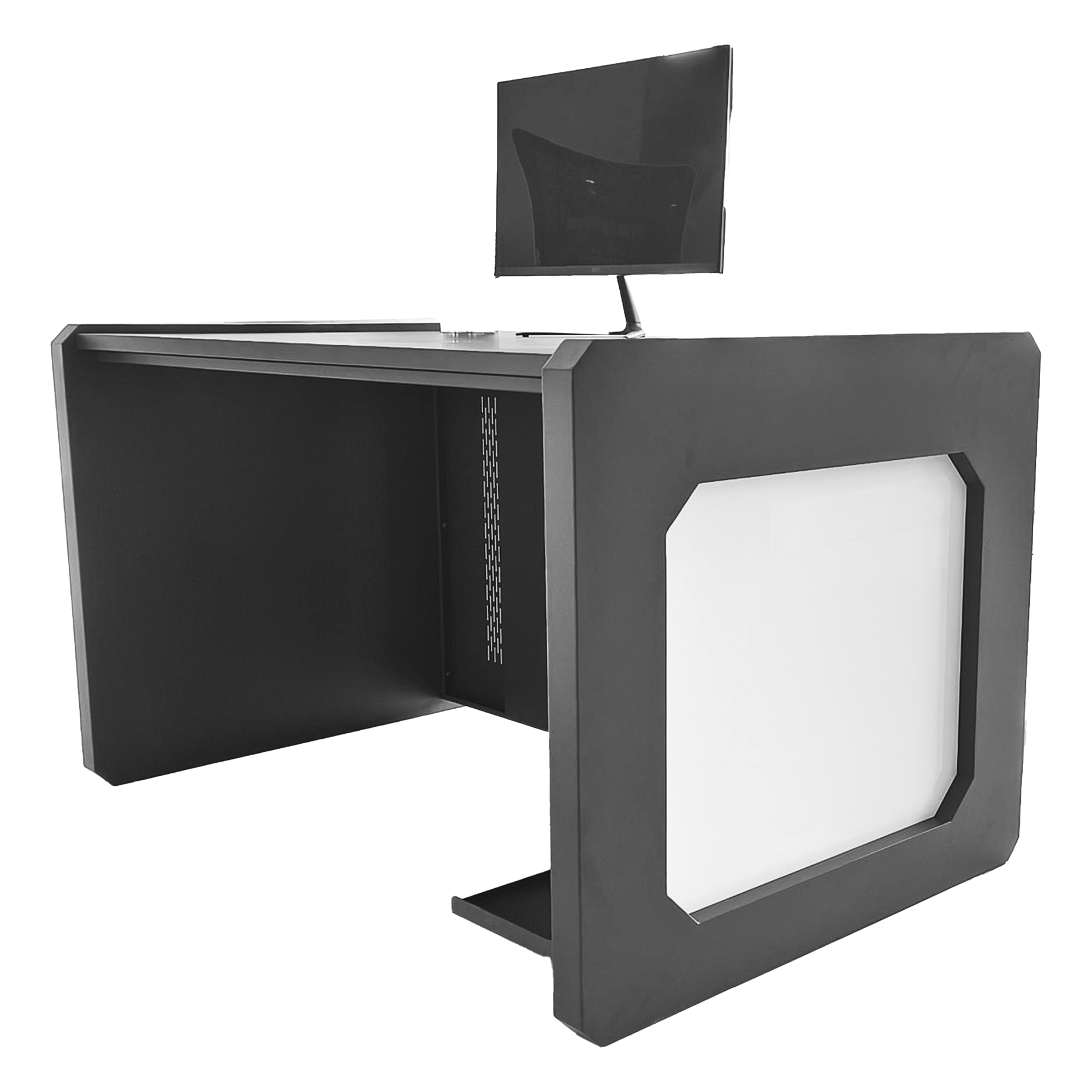 Escritorio Estación Mobiliaria Profesional de Monitoreo y Control / Videovigilancia / Acceso / Alarmas / Etc... / Metálica / Color Gris Oxford — EPCOM INDUSTRIAL · SKU DESK01/B