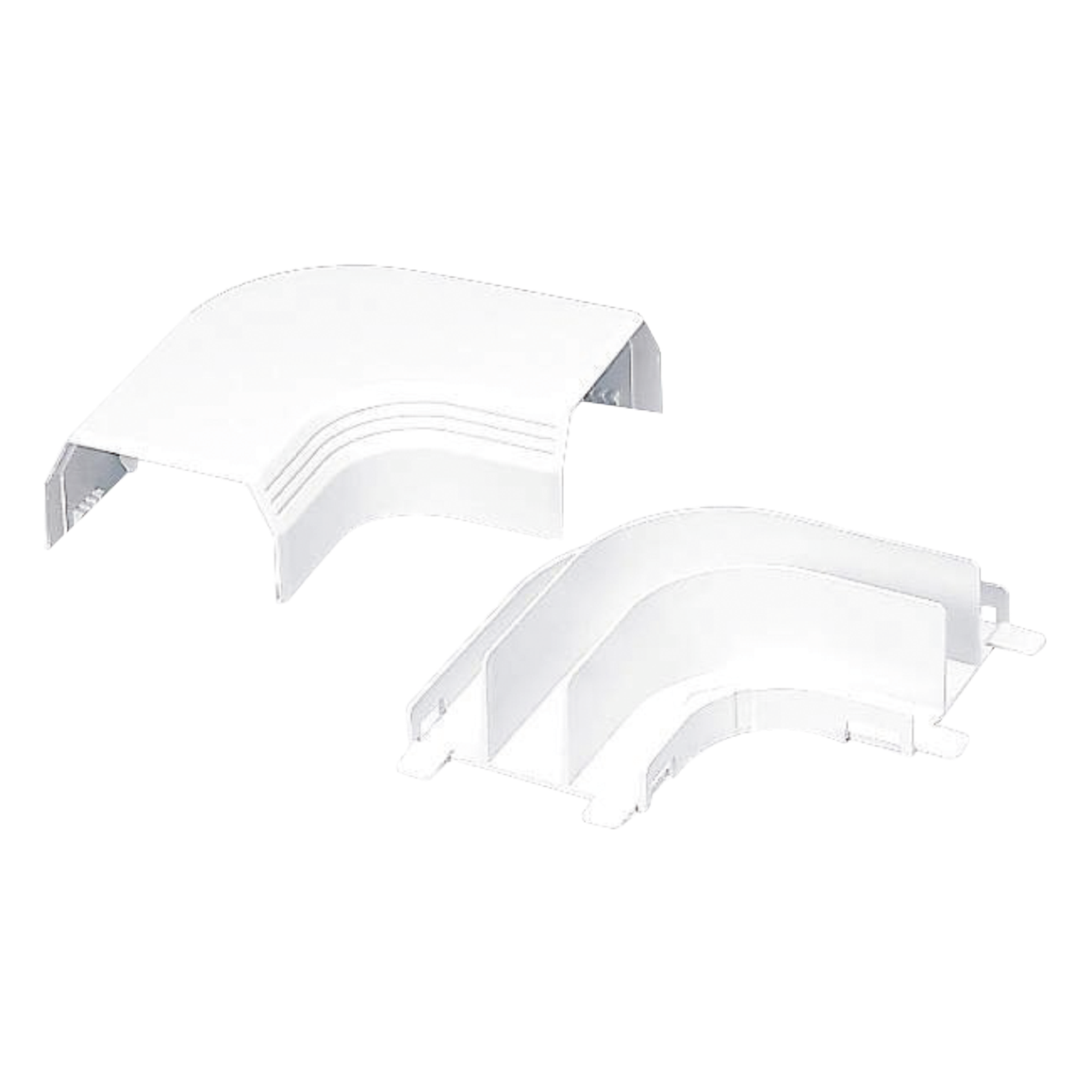 Curva de radio controlado, para uso con canaleta T45, Material PVC Rígido, Color Blanco Mate — PANDUIT · SKU T45RAIW