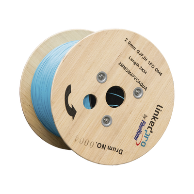 Fibra Óptica Multimodo OM4, 2 mm, Simplex, Tight Buffer, 900 micras, Color Aqua, Precio Por Metro, (Hasta 2000 Metros en un Solo Tramo de Cable)