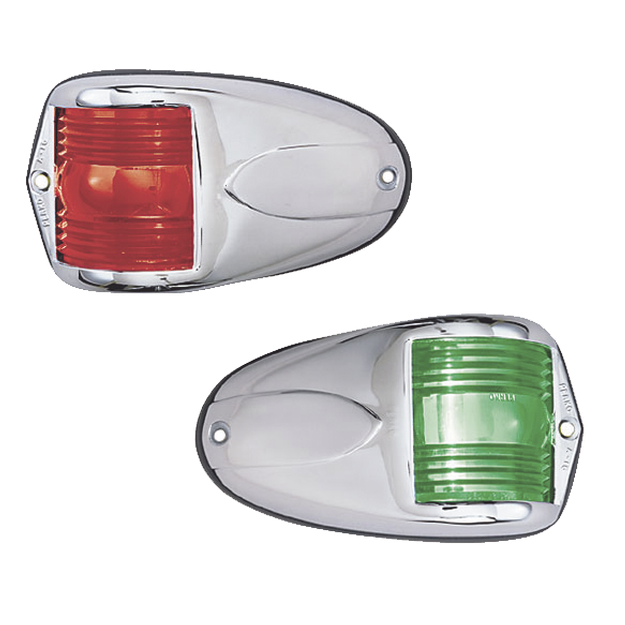 Set de Luces Laterales de Montaje Horizontal con Carcasa de Acero para Embarcaciones a Motor de Menos de 12 Metros — PERKO · SKU 1264-DP0-CHR