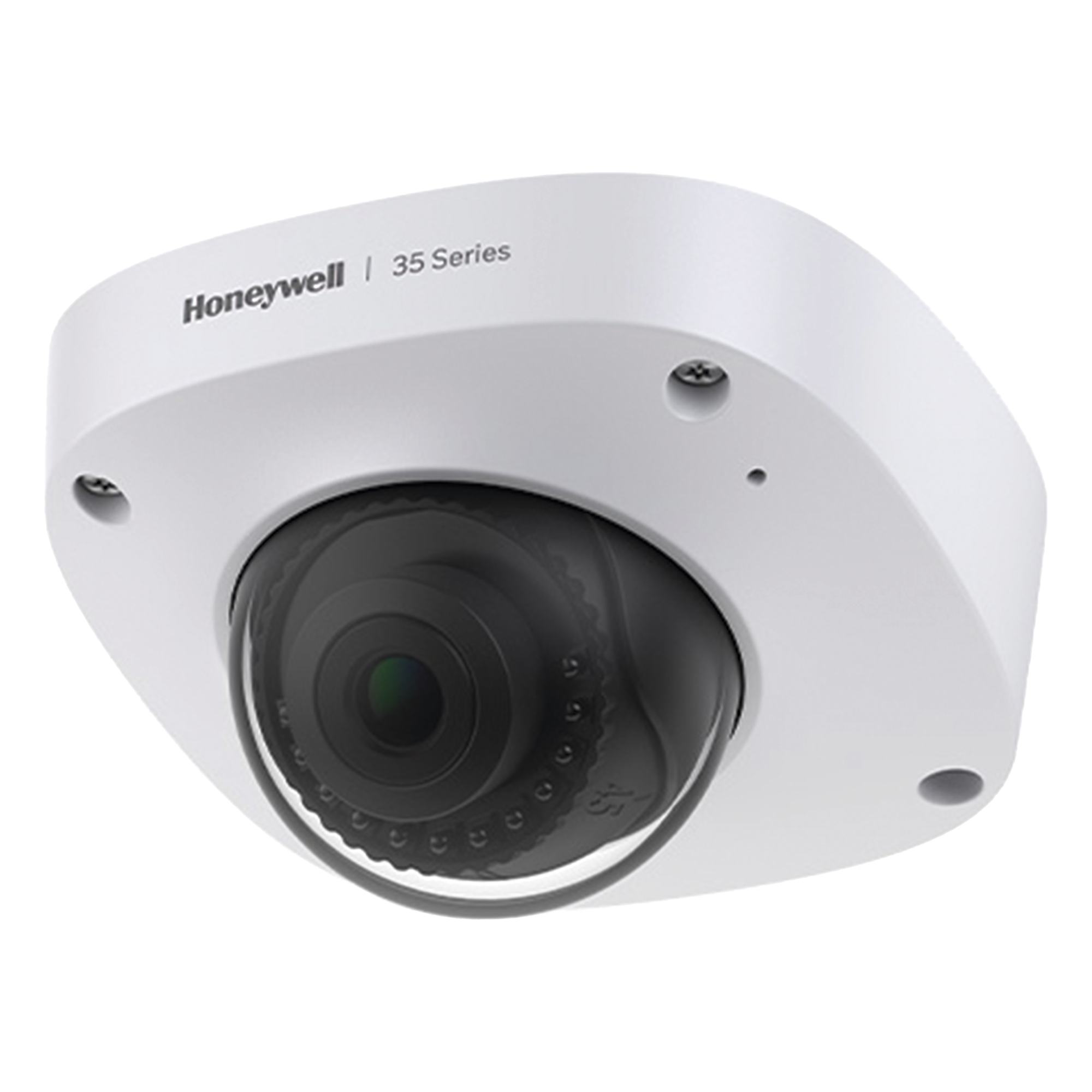 Cámara IP mini domo 5 MP con lente fijo 2.8 mm, IR inteligente 30 m, IP67 e IK10 y analíticas de video — HONEYWELL · SKU HC35W25R3