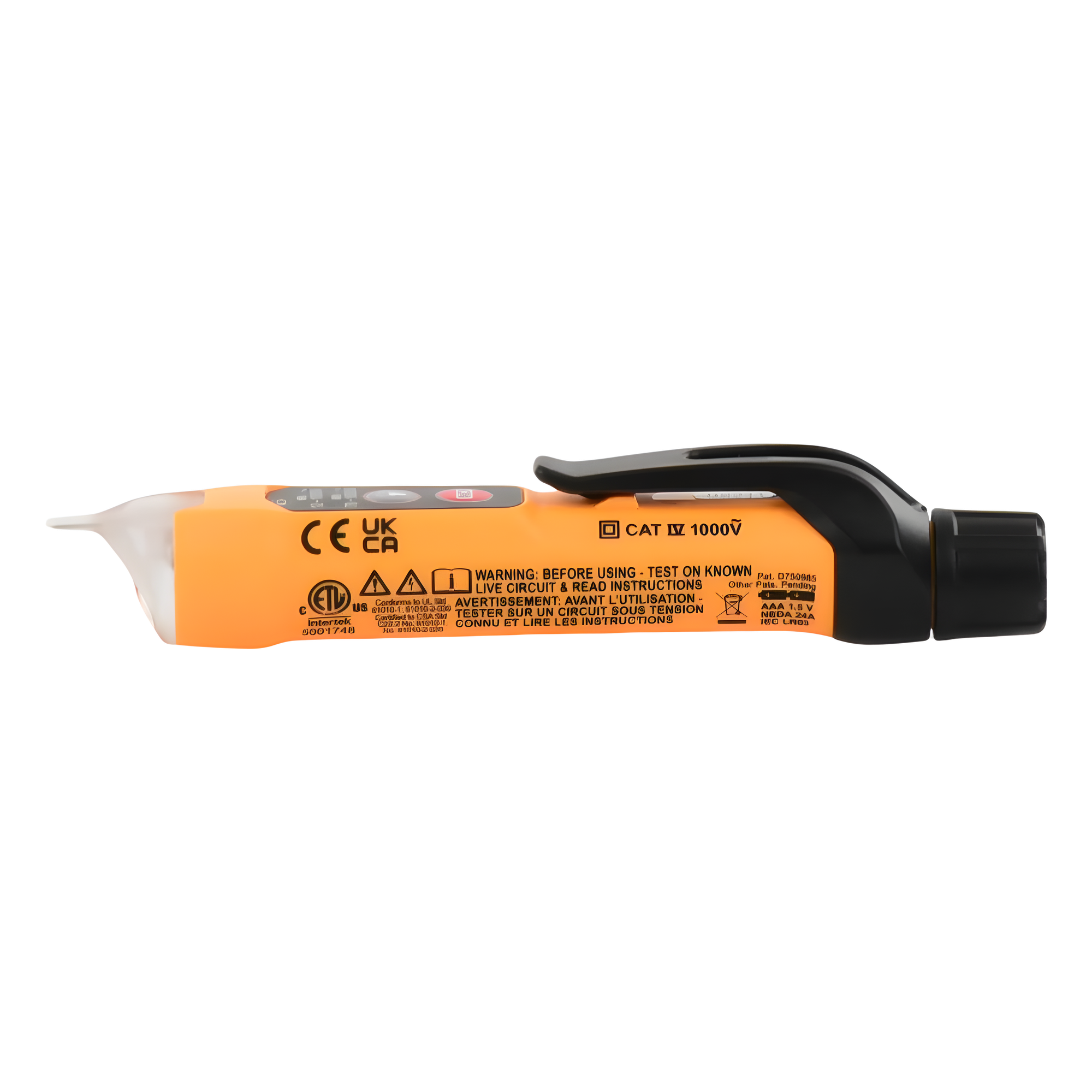 Detector de Voltaje sin contacto de doble rango, de 12 - 1000 V CA con linterna.