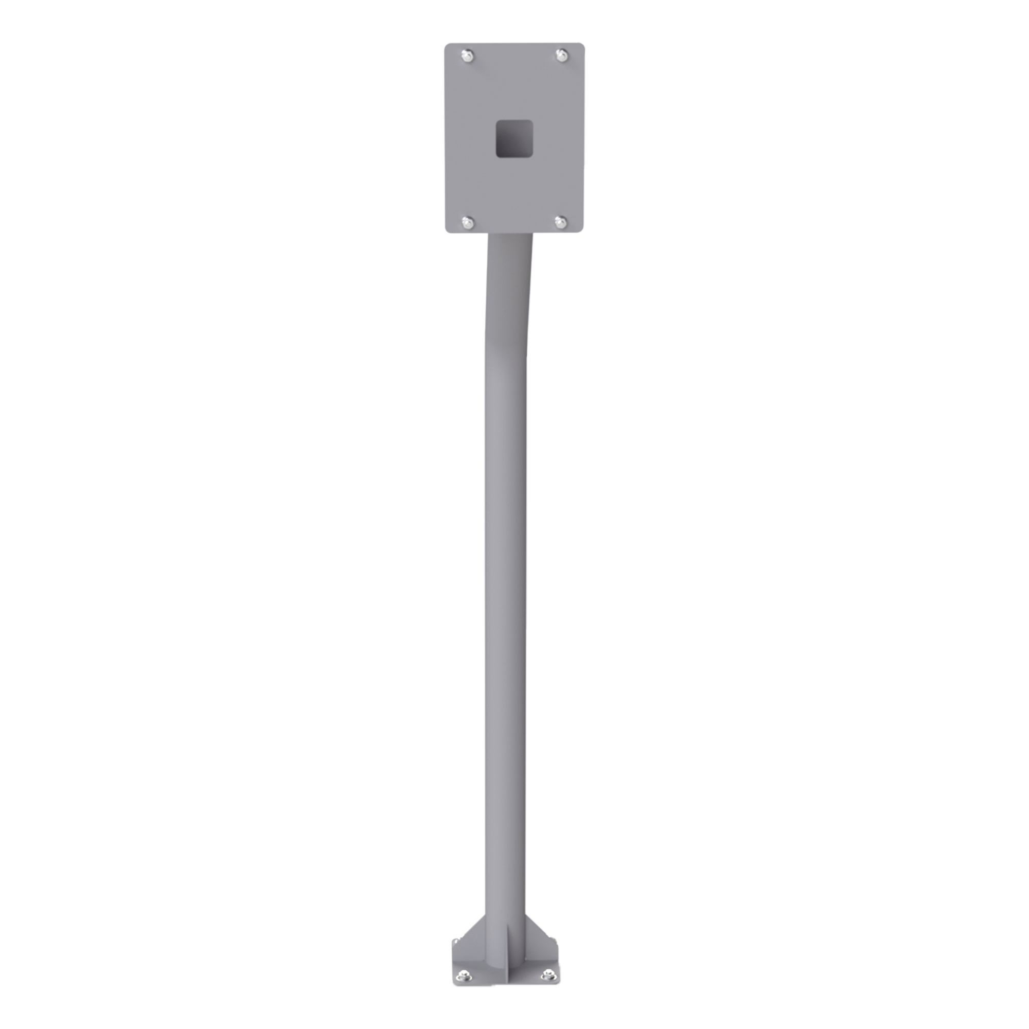 Base tipo tubular para instalación de cubierta BASEINT de videoporteros o interfones IP Fanvil y Grandstream, altura de 1.2 metros, pintura electrostática color gris. — EPCOM INDUSTRIAL · SKU POSTE-INT
