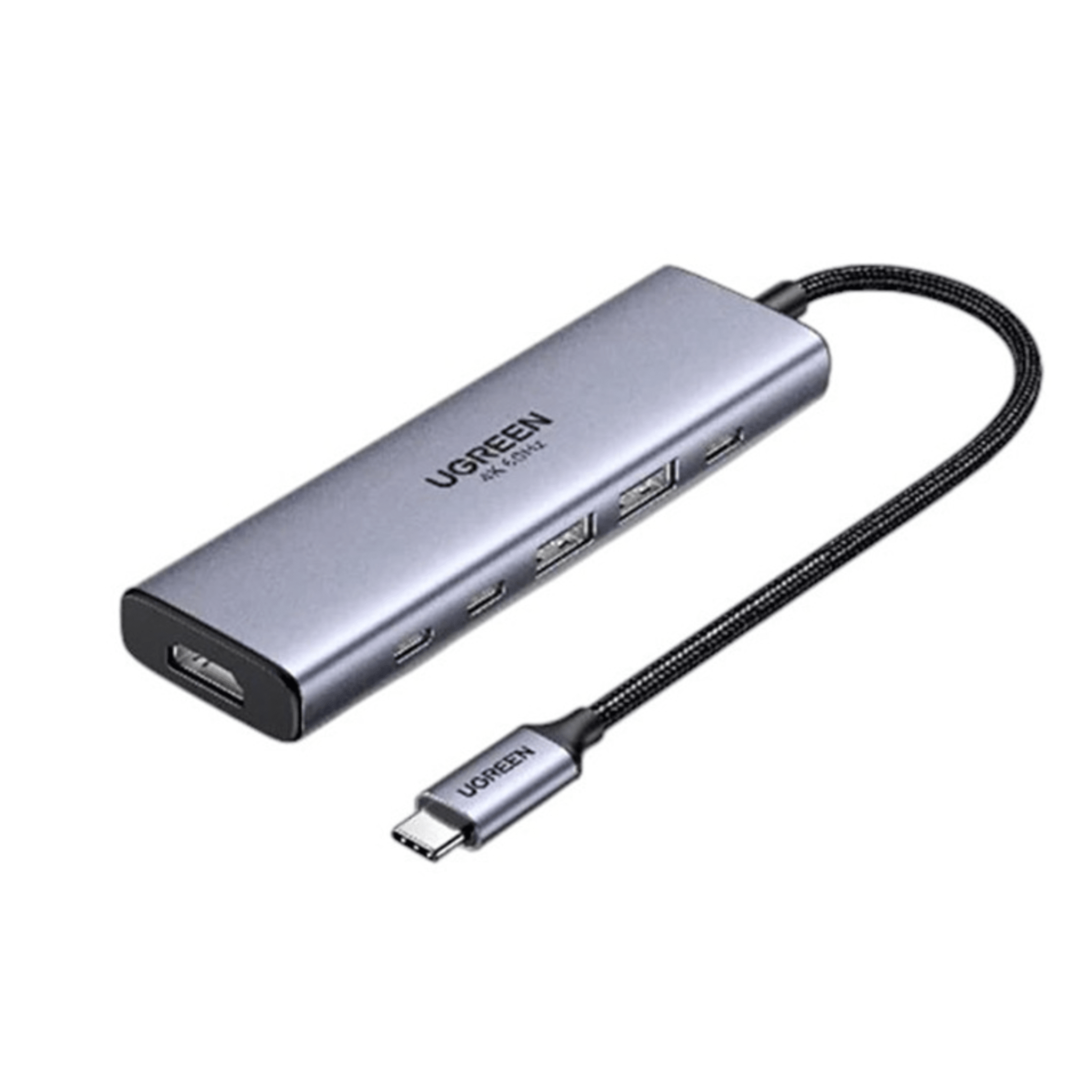 Hub USB-C 6 en 1 / HDMI 4K@60Hz / 2x USB-A 3.2 Gen 2 (10 Gbps) / 2x USB-C 3.2 (10 Gbps) / PD 100W / Compatibilidad Universal / Driver-Free / Aluminio — UGREEN · SKU 35999
