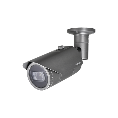 Cámara Bala Híbrida / AHD 2 Megapixel (1080p), 600TVL (CVBS)/ Lente Varifocal 3.2 - 10 mm / IR 30 m / IP66 / IK10 — HANWHA VISION · SKU SCO-6085R