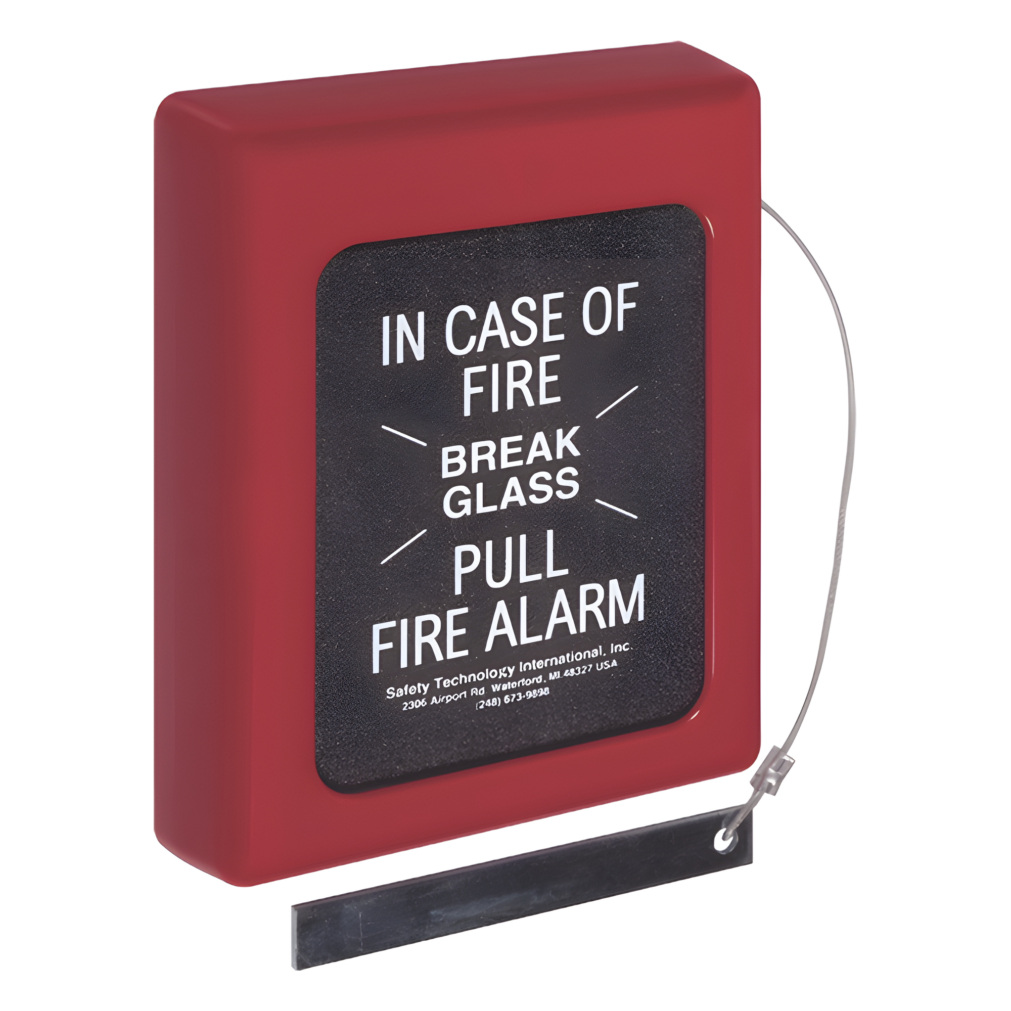 Protector Con Cristal, Rómperse En Caso De Incendio Para Estaciones De Jalón, Texto En Inglés — STI · SKU STI-4100