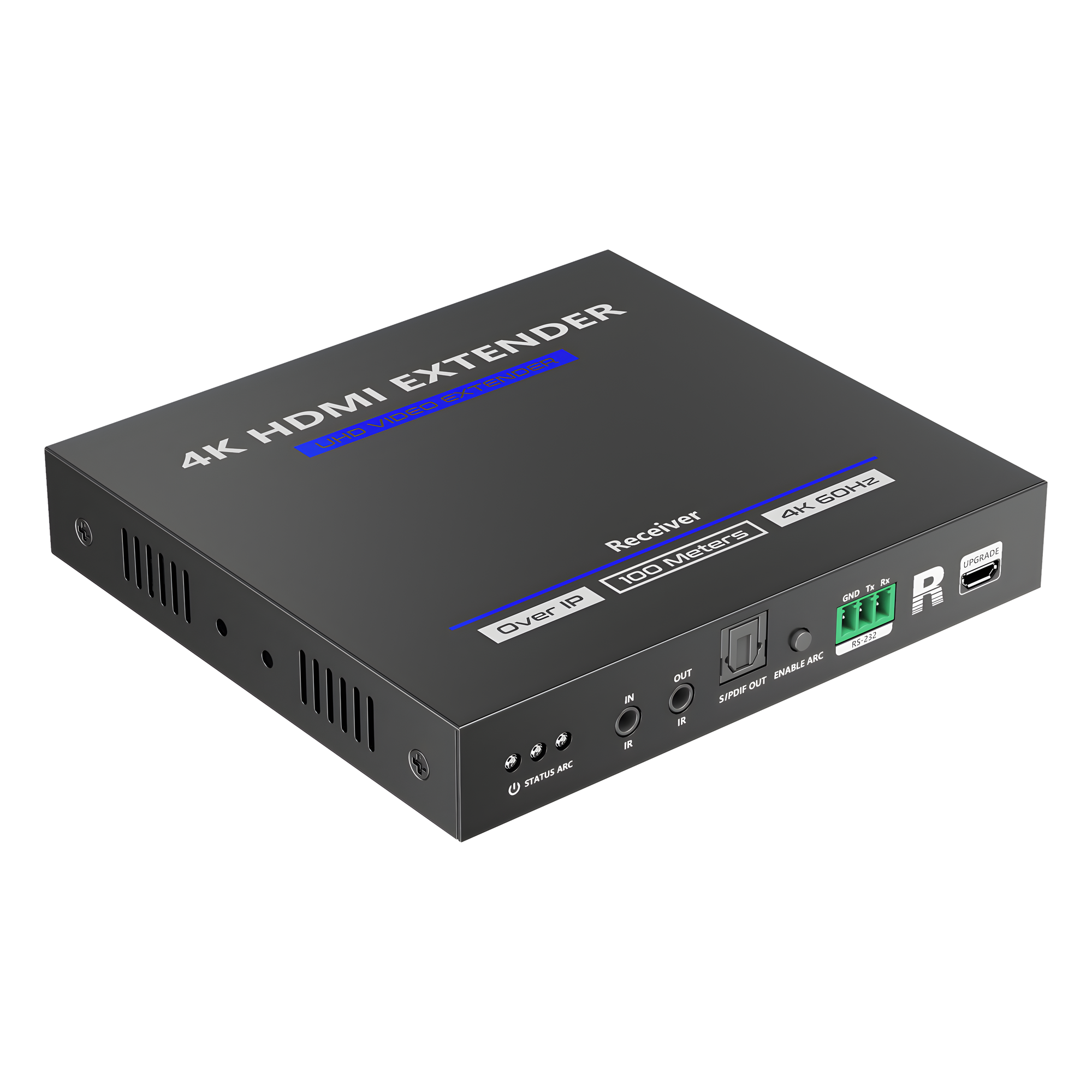 Receptor Compatible para Kits TT592 | Resolución 4K@60Hz | Cat 5e/6 | Distancia de 100 m | IPCOLOR | Control IR | Cero Latencia | Compatible con Switch Gigabit. — EPCOM TITANIUM · SKU TT592RX