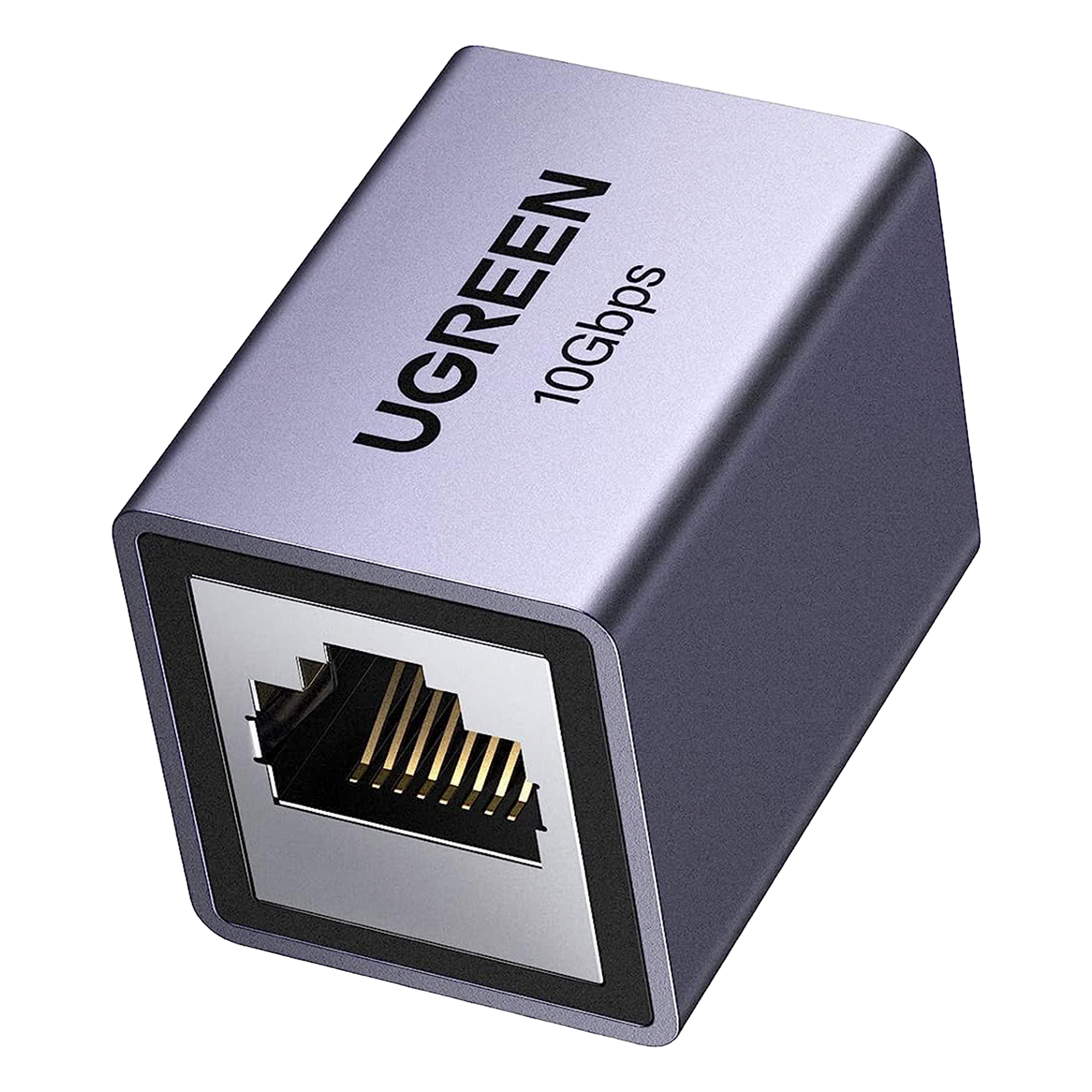 Acoplador STP (Extensor de Cable Ethernet RJ45) | 10Gbps | Blindado | Compatibilidad con Cat8 Cat7 Cat6 Cat5e | Hasta 100 Metros (328.08 Pies) | Aleación de Aluminio — UGREEN · SKU 15117