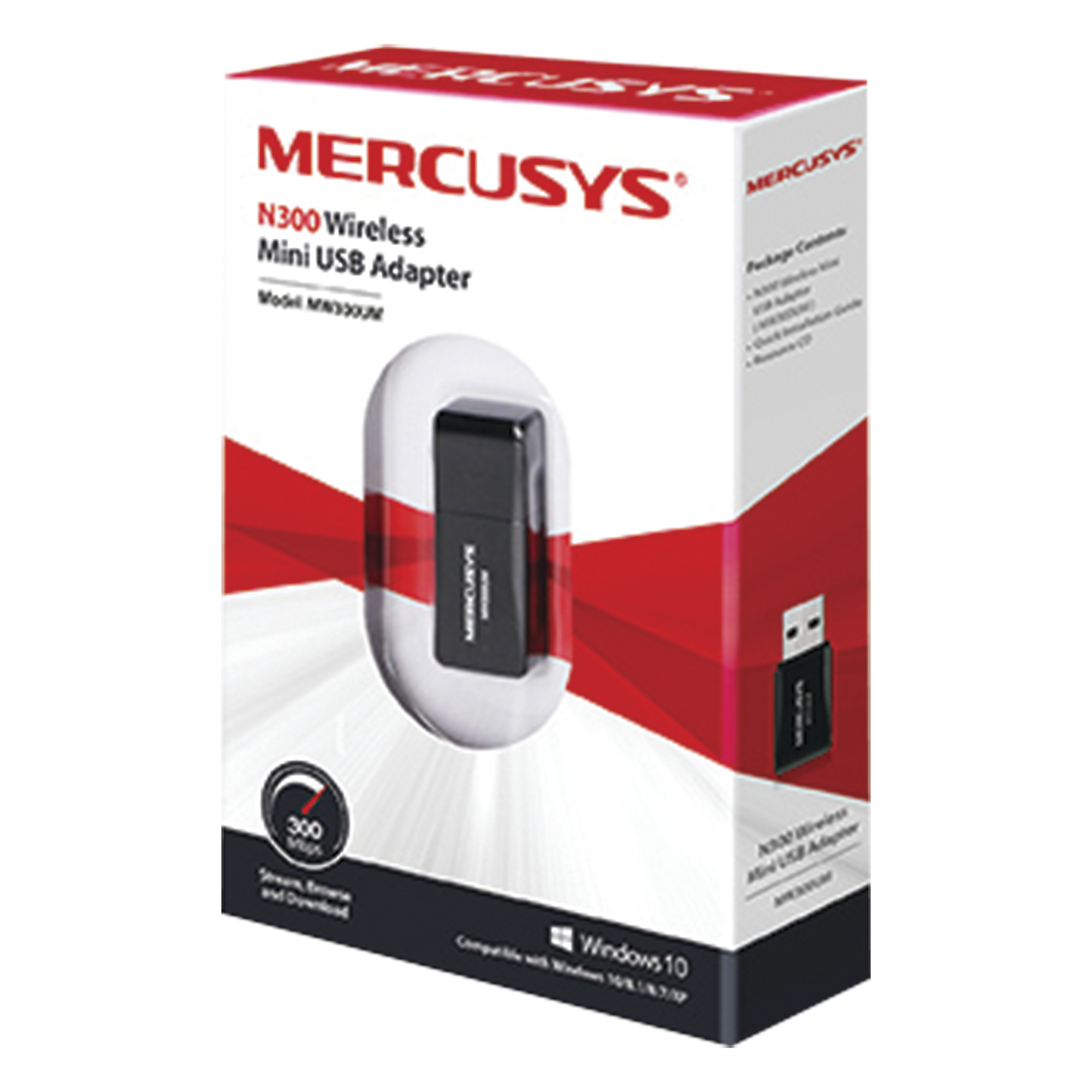 Adaptador Inalámbrico N / 300 Mbps 2.4 GHz / 2 antenas Internas / Diseño Portátil / Más comodo — Mercusys · SKU MW300UM