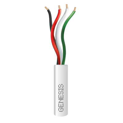 Bobina de 305 Metros (1000 Pies) / Cable de Cobre / 4 x 22 AWG / Riser / Color Blanco / Para Aplicaciones de Alarmas de Intrusión y Automatización — GENESIS · SKU 2104-1101/1000