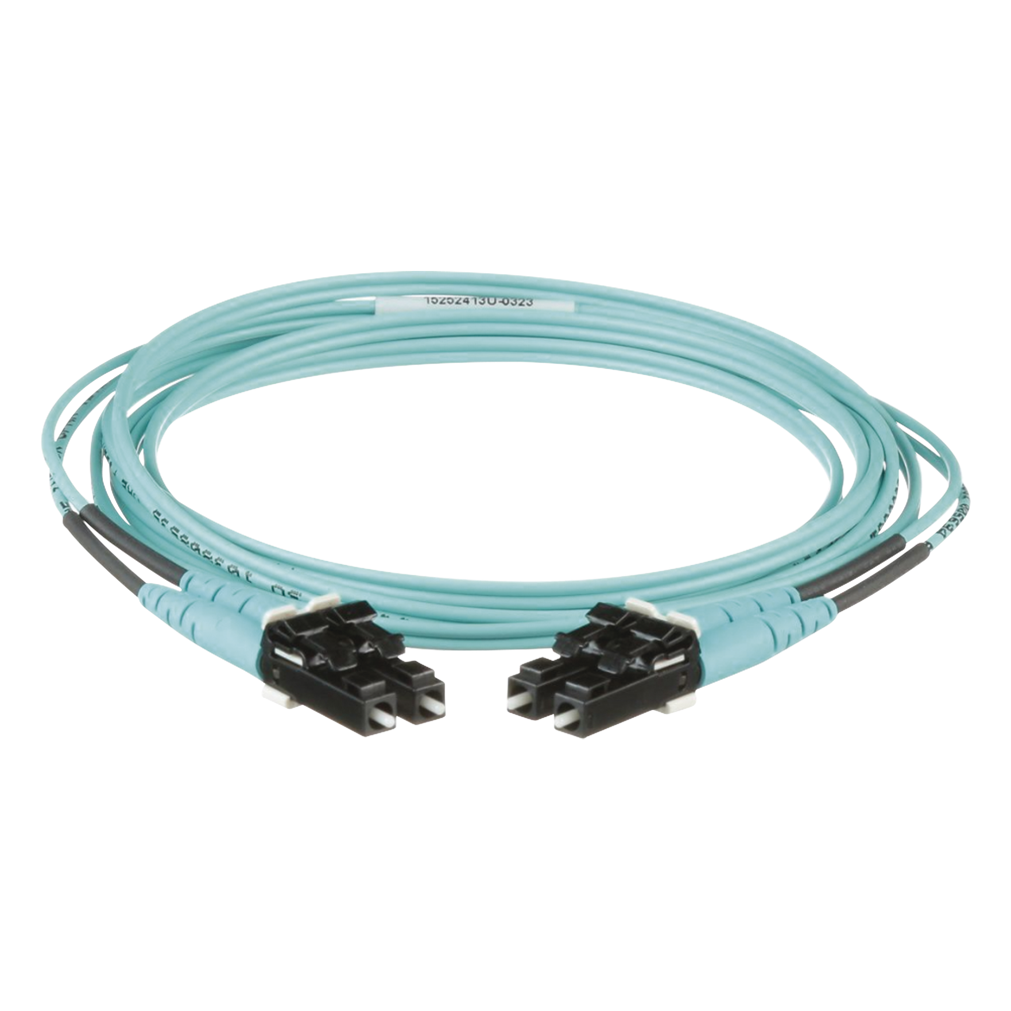Jumper de Fibra Optica Multimodo 50/125 OM3, LC-LC Duplex, OFNR (Riser), Color Aqua, 2 Metros (6.56 Pies) — PANDUIT · SKU FX2ERLNLNSNM002