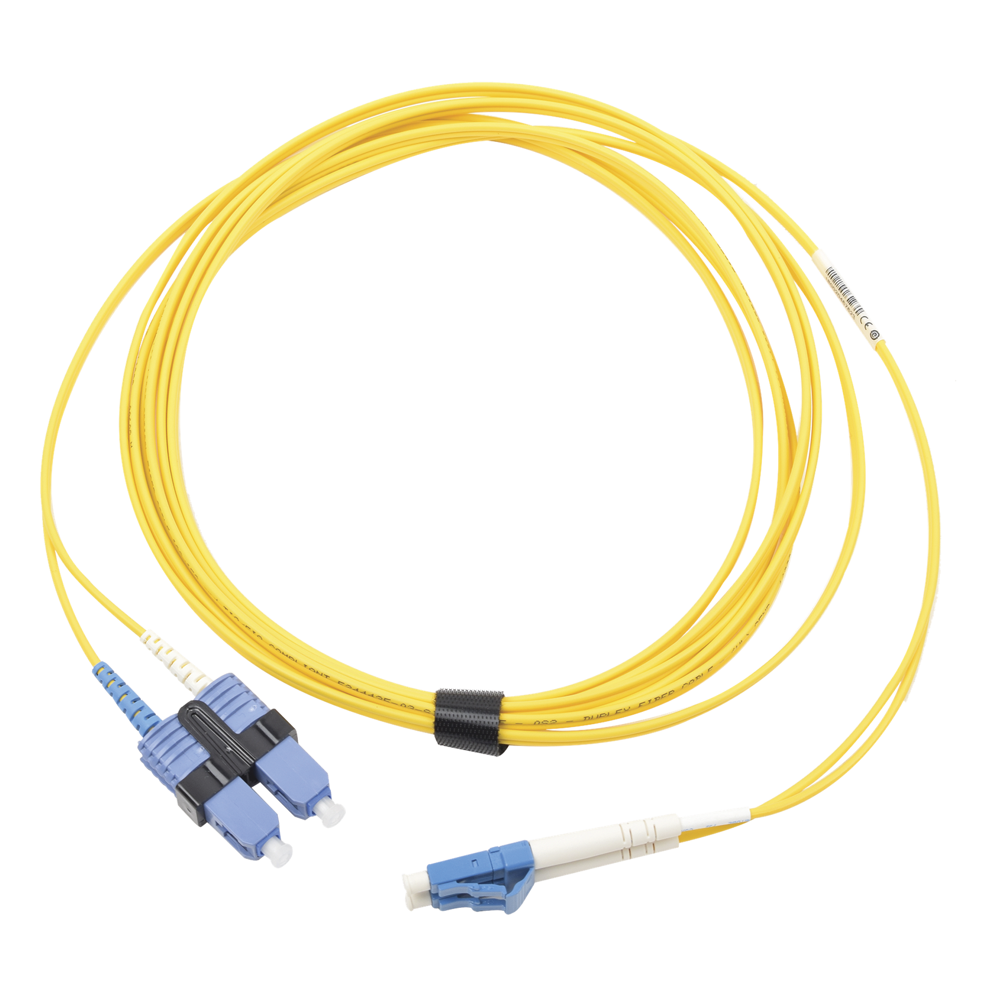 Jumper de Fibra Óptica Monomodo (OS2), XGLO, LC/UPC-SC/UPC Duplex, OFNR, Color Amarillo, 7 Metros (22.97 Pies) — SIEMON · SKU FJ2-LCUSCUL-07