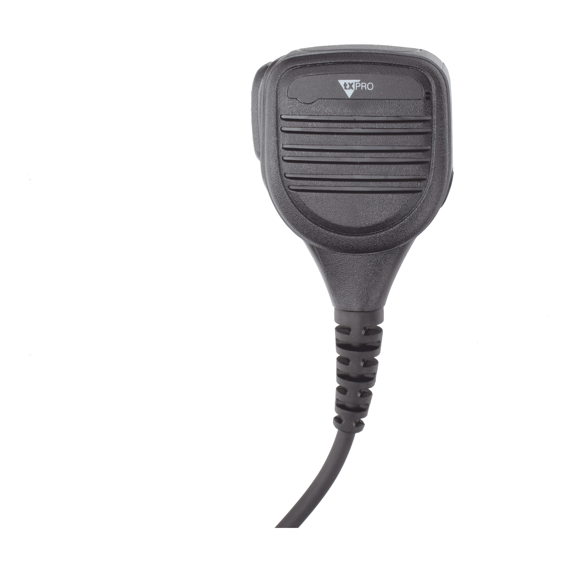Micrófono-Bocina para Intemperie / IP54 / Cable Kevlar Grado Médico / Resistencia 40 kg / PTT con Guantes / Clip Rotativo 360° — TXPRO · SKU TX-308-K01