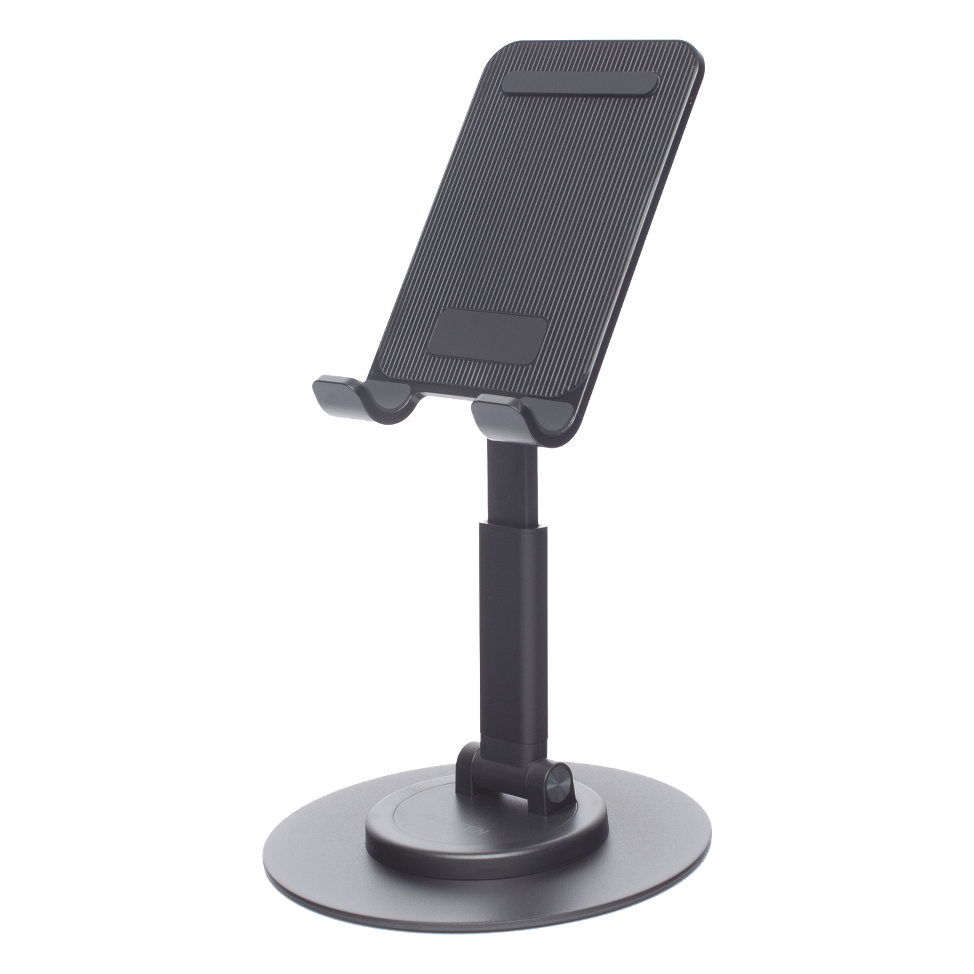Soporte para Teléfono Celular Giratorio | 360° de Rotación | Angulo Ajustable | Altura Ajustable 17-20cm | Antideslizante | Ejes Giratorios de Alta Precisión| Plegable | Aluminio | Color Gris