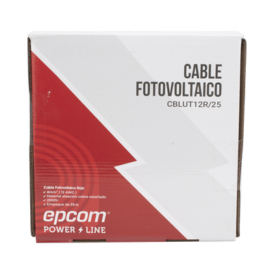 Cable Fotovoltaico Rojo/ Cobre Estañado / 4 mm² (12 AWG) / 2000V / Rollo de 25 m / / UL 4703 y TUV