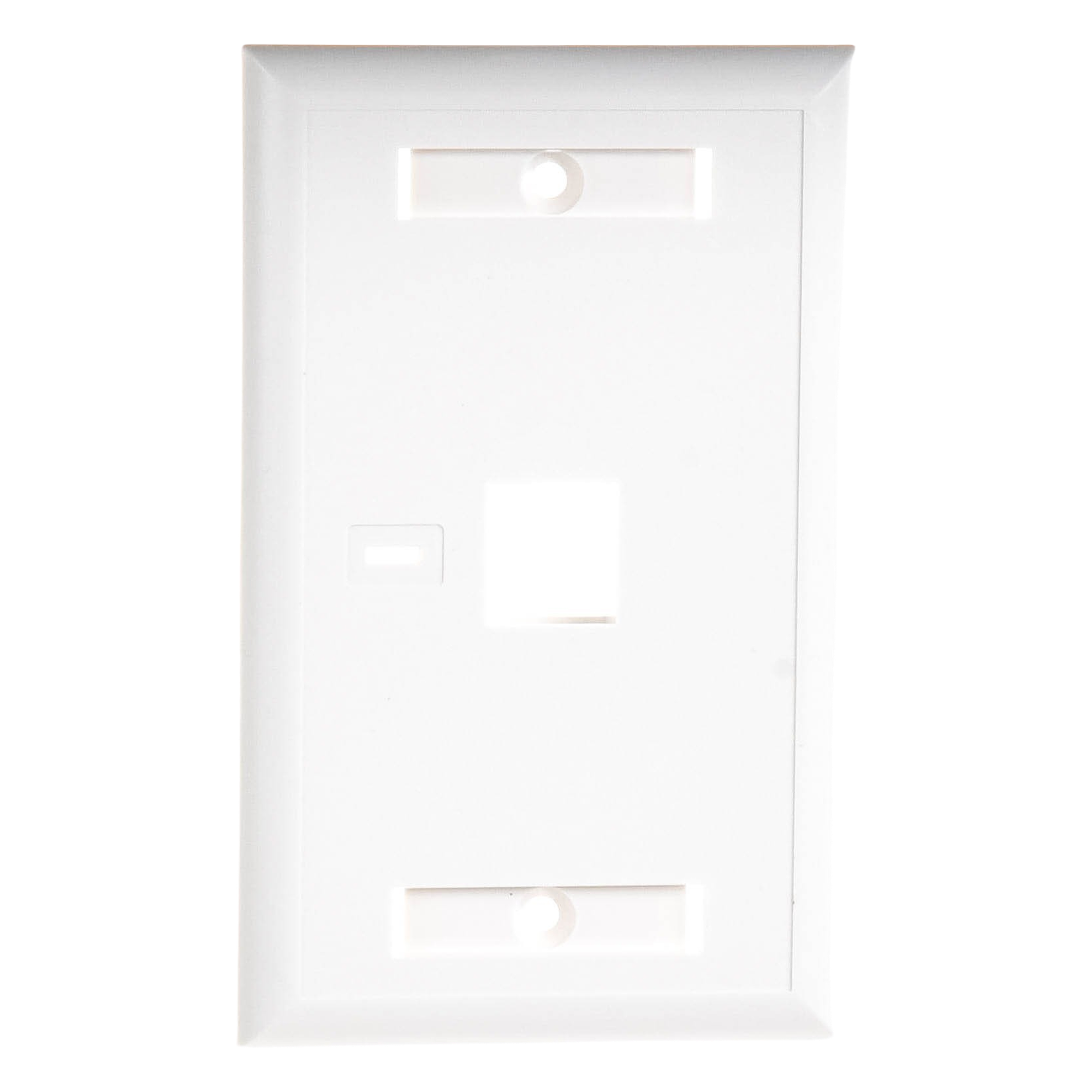 Placa de Pared de 1 Puerto, Keystone, con Espacio para Etiqueta, Color Blanco