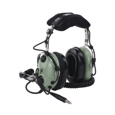 Auriculares de aviación, con micrófono, sobre la cabeza, helicóptero