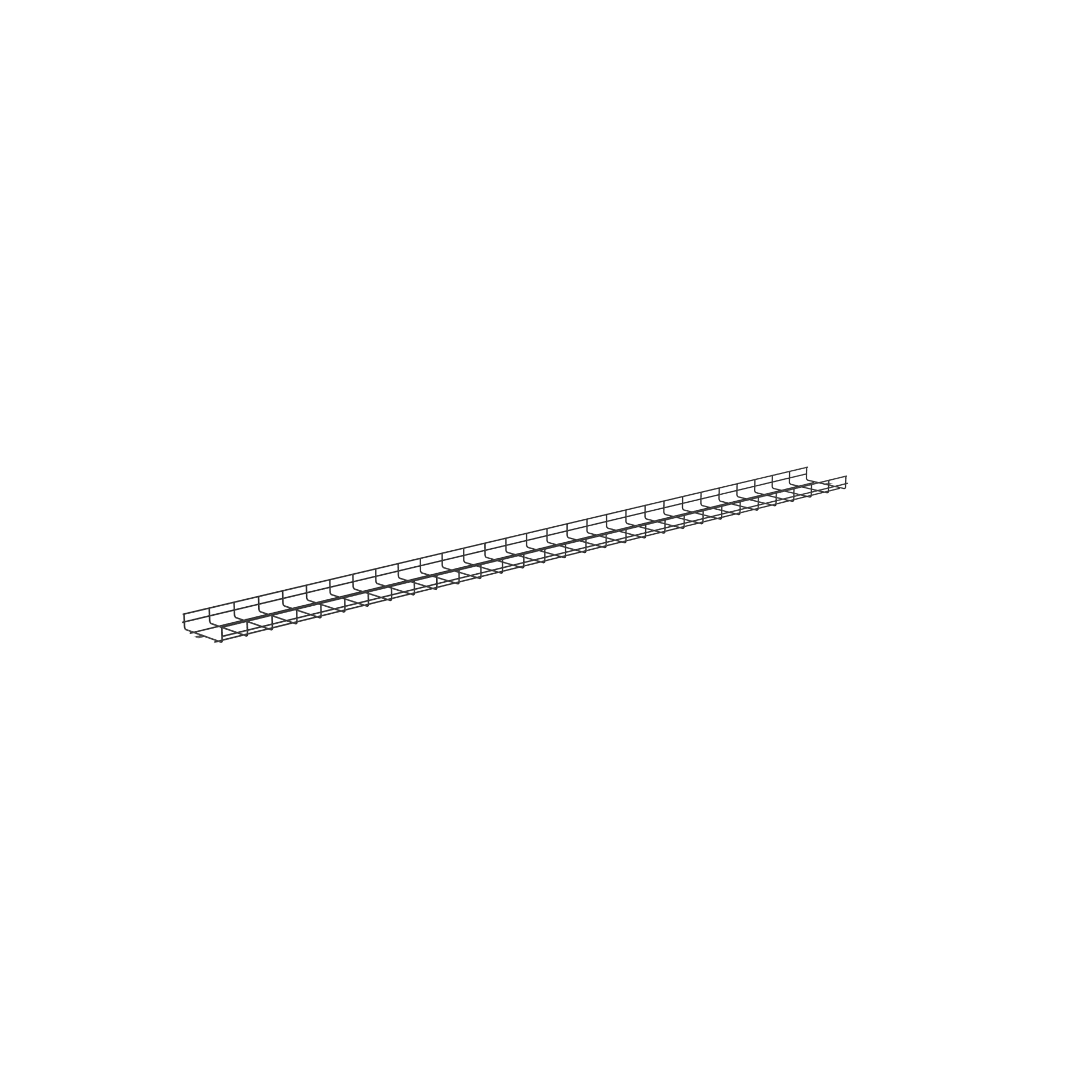 Charola Wire Basket de 8 in (203 mm) de Ancho, 2 in (50 mm) de Alto, 3 m de Largo, Hasta 187 Cables Cat6, Color Negro