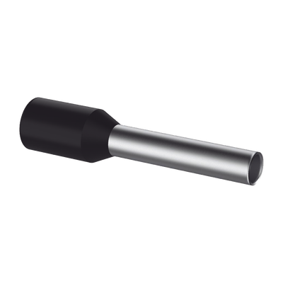 Ferrule Aislado PAN-TERM para Cable 16 AWG, Largo 16.5mm, DIN Color Negro. Paquete 500 Piezas