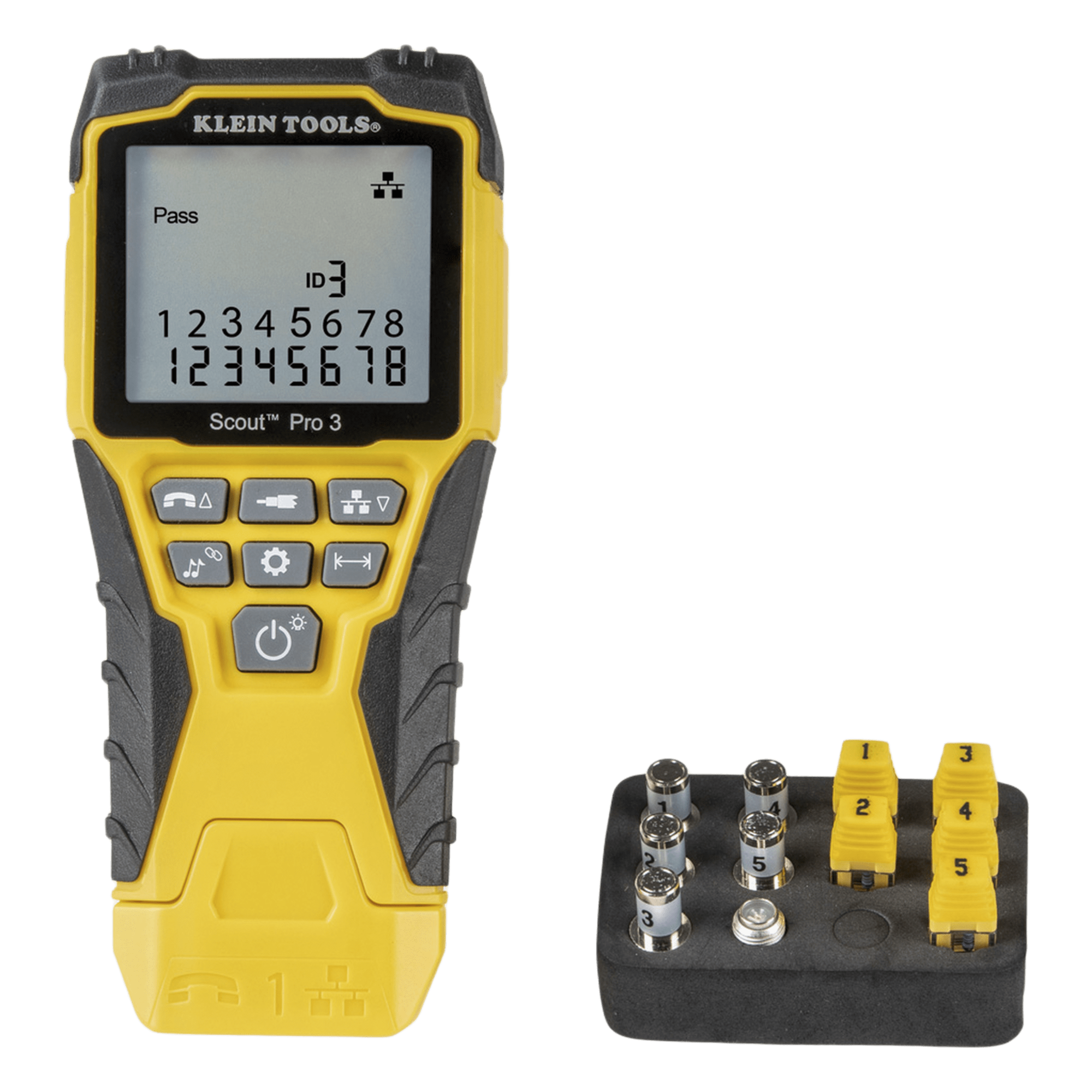 Kit Scout™ Pro 3 Probador de Cables de Voz (RJ11/12), de Datos (RJ45) y de Video (Coaxial con conector F), — KLEIN TOOLS · SKU VDV-501-851