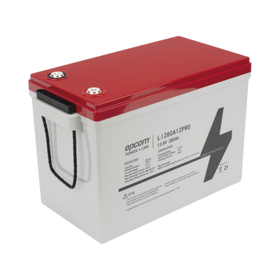 Batería de Litio Ciclo Profundo / 12.8 Vcc 280Ah (3.58 kWh) / LiFePO4 / 6000 Ciclos / Descarga 140A / Carga Rápida 100A / Solar y Marina / BMS con Corte a 11.2V