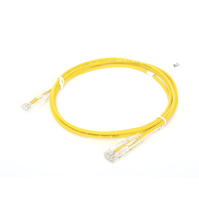 Cable de Parcheo Slim UTP Cat6 - 2 Metros (6.56 Pies) Amarillo Diámetro Reducido (28 AWG)