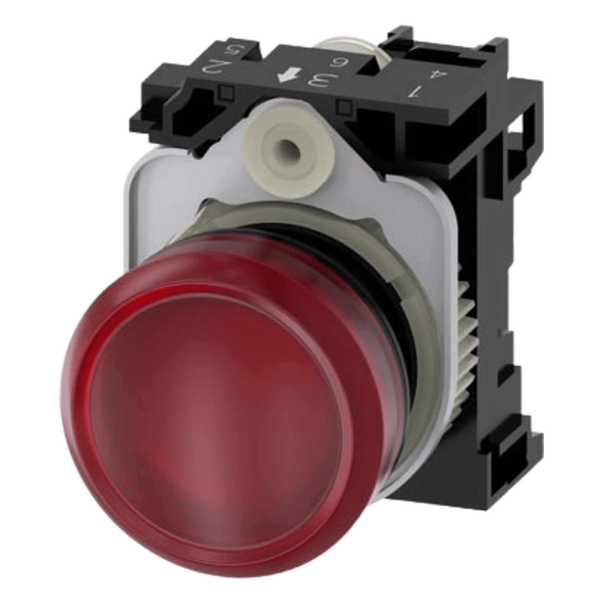 Lampara de señalización plástica con led color Roja, 24Vca-Vcd