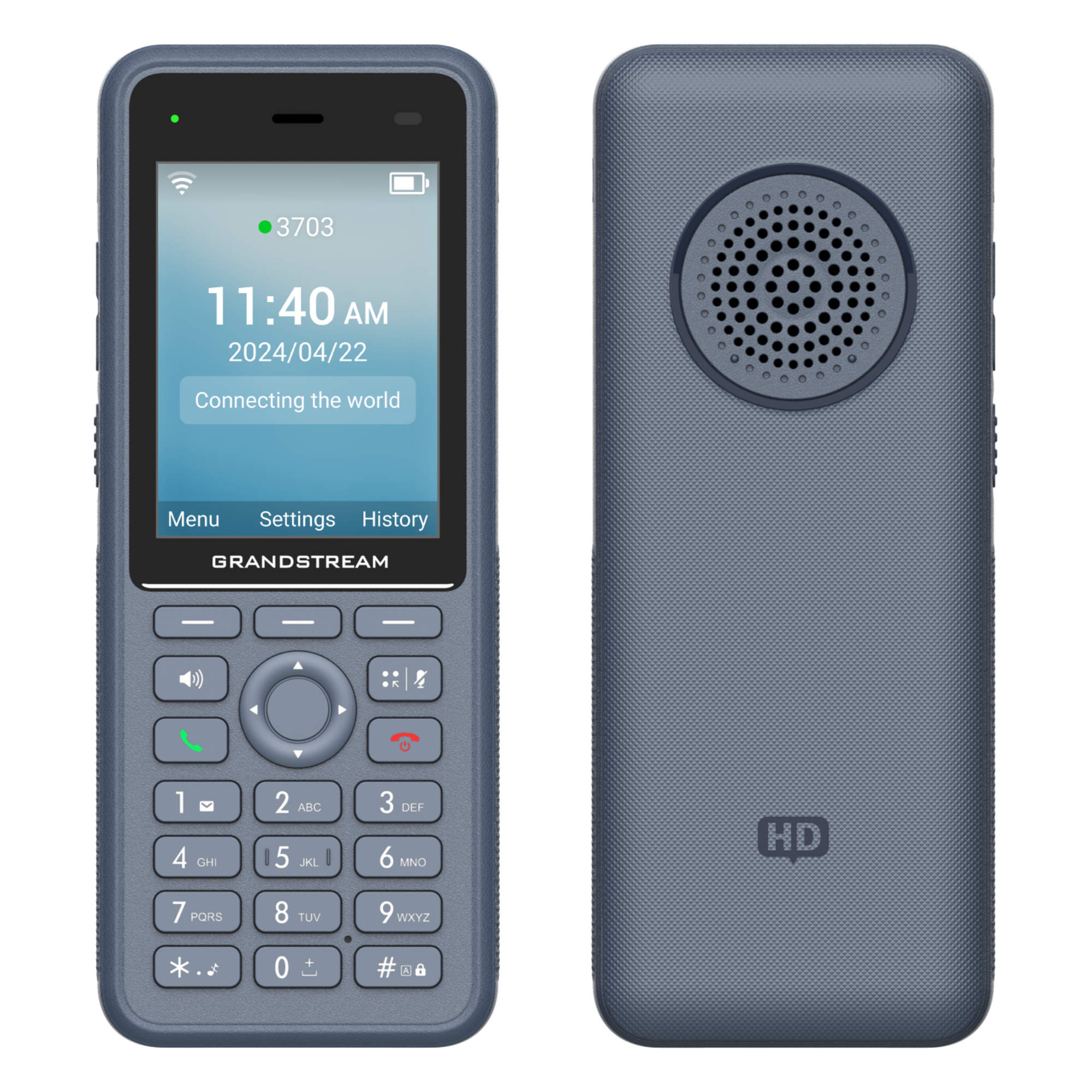 Teléfono IP Wi-Fi Inalámbrico / Wi-Fi 6 Doble Banda / IP69K / Batería 3000 mAh / 4 Vías Conferencia / Bluetooth / USB-C