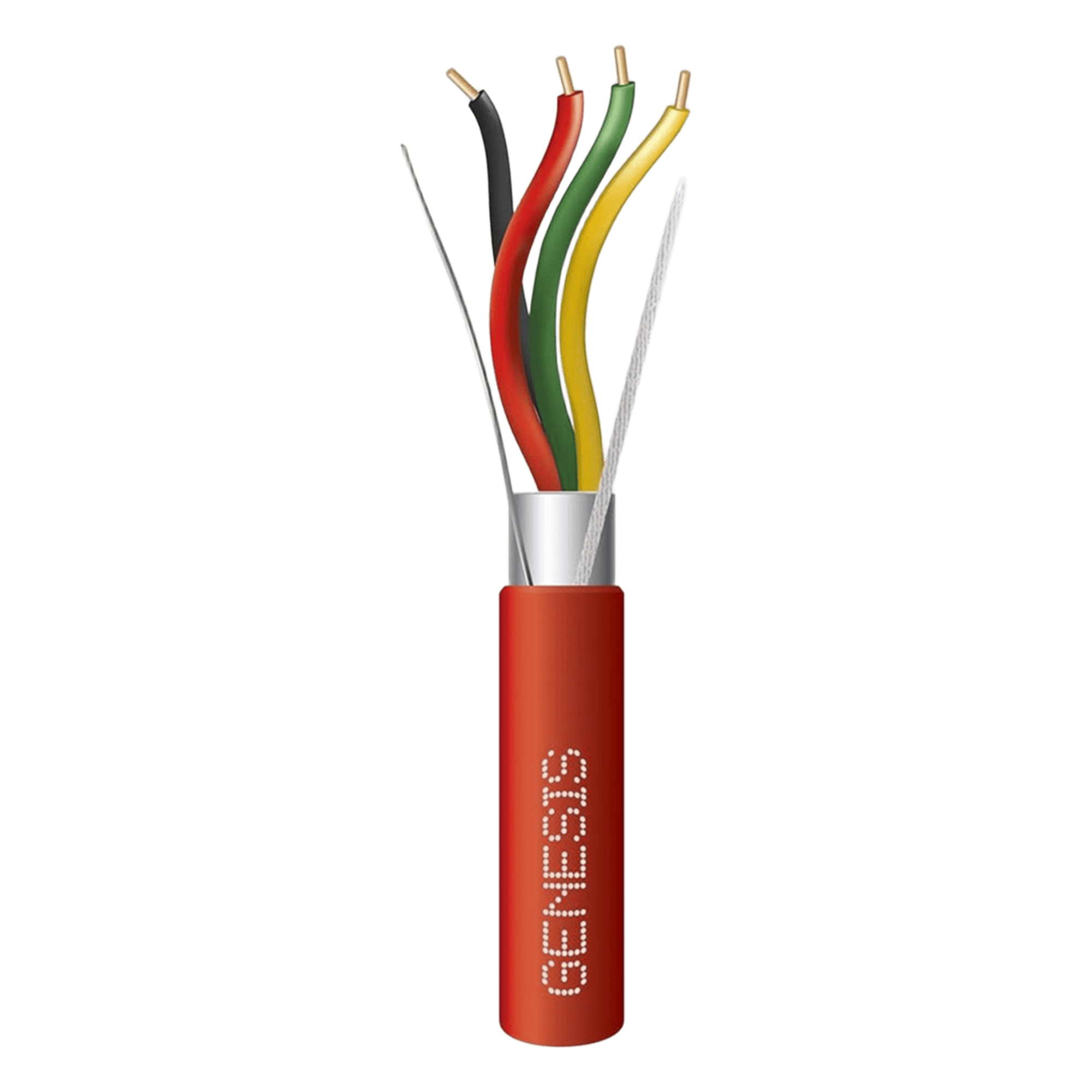 Carrete de 305 Metros (1000 Pies) de Alambre / 4 x 16 AWG / Blindado / Plenum / Tipo FPLP / Color Rojo / Para Aplicaciones en Sistemas de Detección de Incendio y Sistemas de Evacuación — GENESIS · SKU 4607-1004