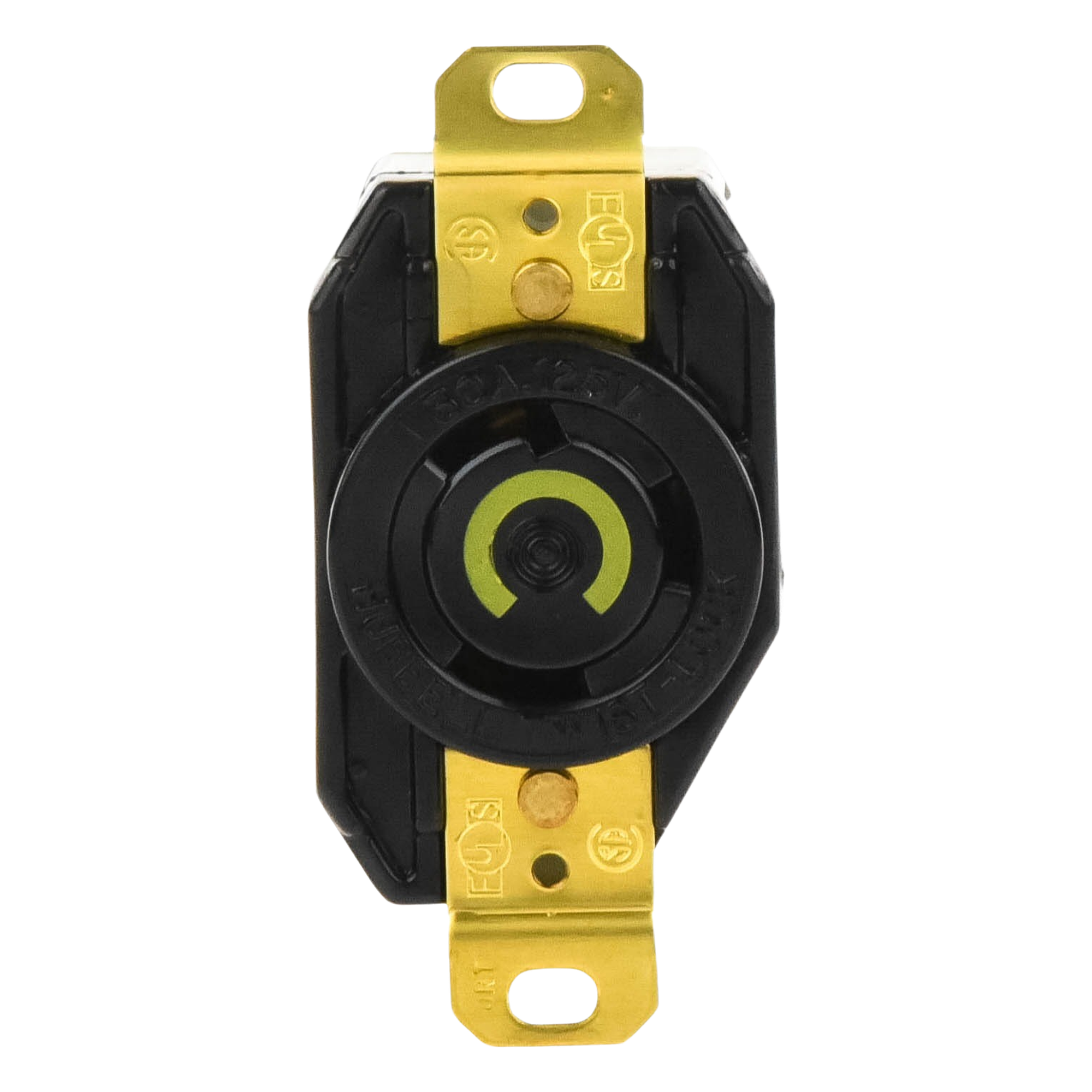 Receptáculo de Media Vuelta Industrial 30 A 125 V CA 2 Polos 3 Hilos (Nema L5-30R) Color Negro