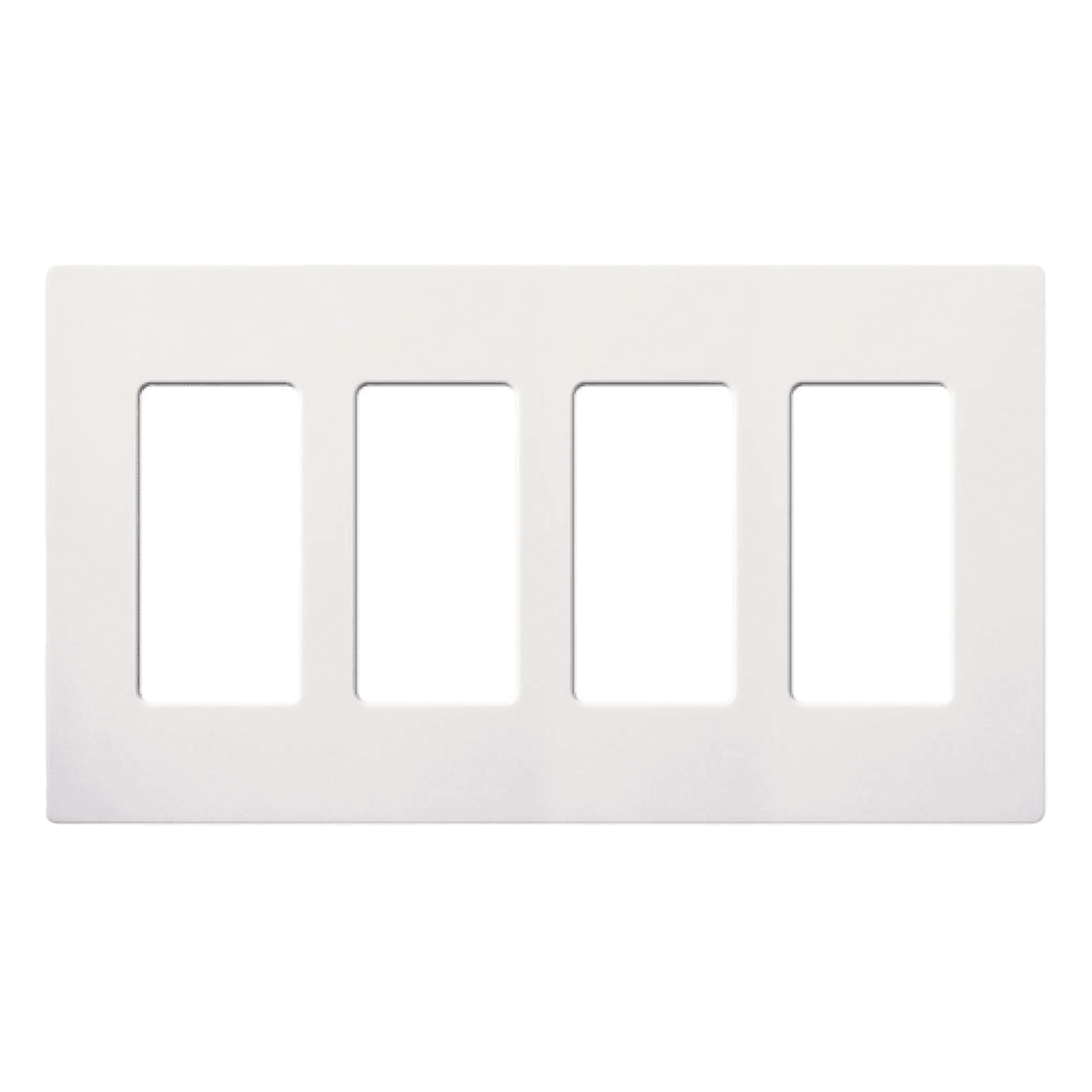 Placa de pared de 4 espacios sin tornillos, acabado satinado color Snow, para atenuadores e interruptores Maestro, Diva, Skylark y controles Pico — LUTRON ELECTRONICS · SKU SC-4-SW
