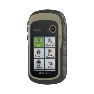 GPS Portátil eTrex 32x Outdoor / Pantalla TFT Transflectiva 2.2 Pulgadas / Resolución 240x320 Pixeles / Brújula 3 Ejes / Altímetro Barométrico / GPS + GLONASS / 8 GB Memoria / IPX7 / Compatible ANT+