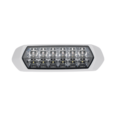 Luz de Advertencia de 12 LED, Top Rojo 6 LED , Bottom Blanco 6 LED, Lente Transparente, SAE — SIGNALPRO · SKU SP80RW-W