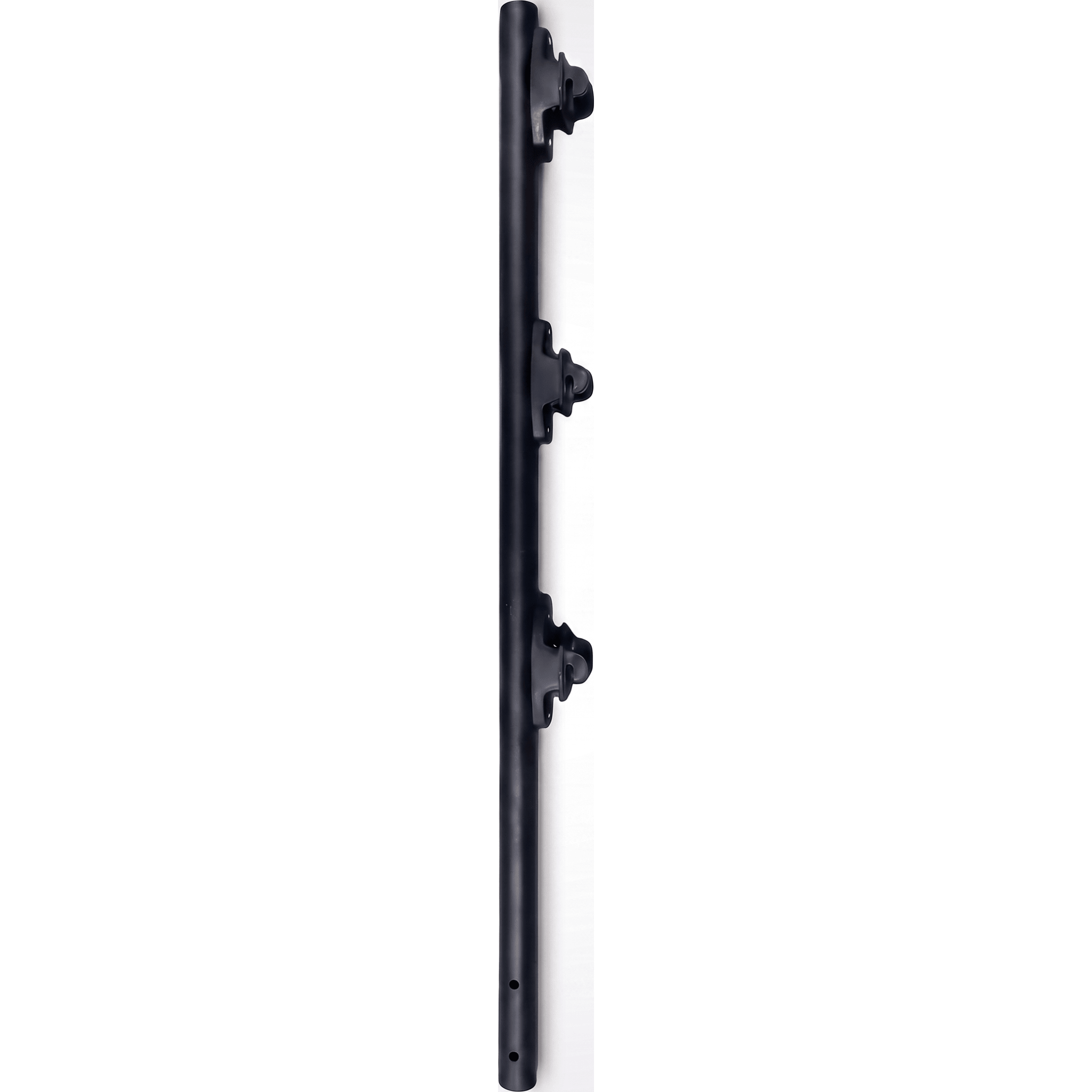 Poste de Paso / Tubo de Acero Galvanizado / Diámetro 1" / Longitud 75 cm / 3 Aisladores / Pintura Negra / Peso 0.5 KG — SFIRE · SKU SF-POST-3B